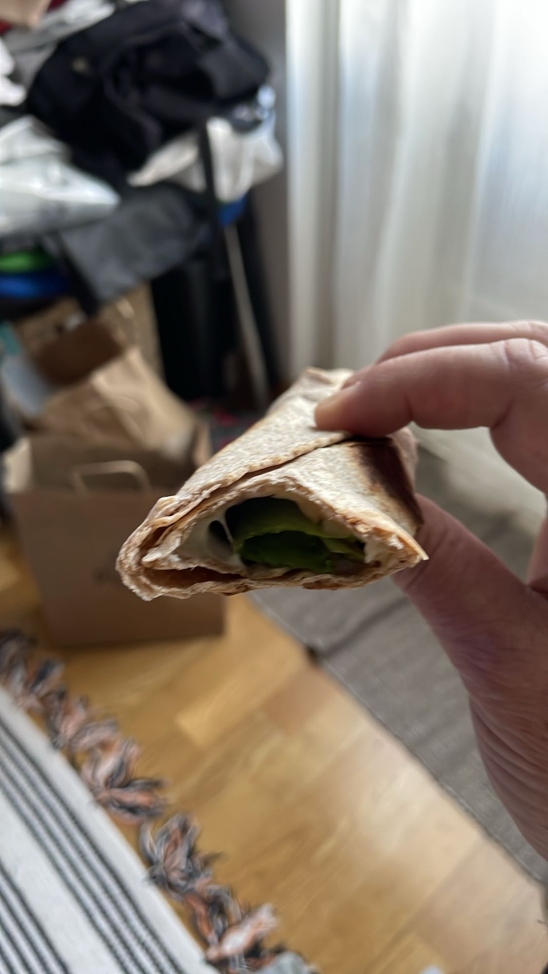 Wrap integral com vegetais