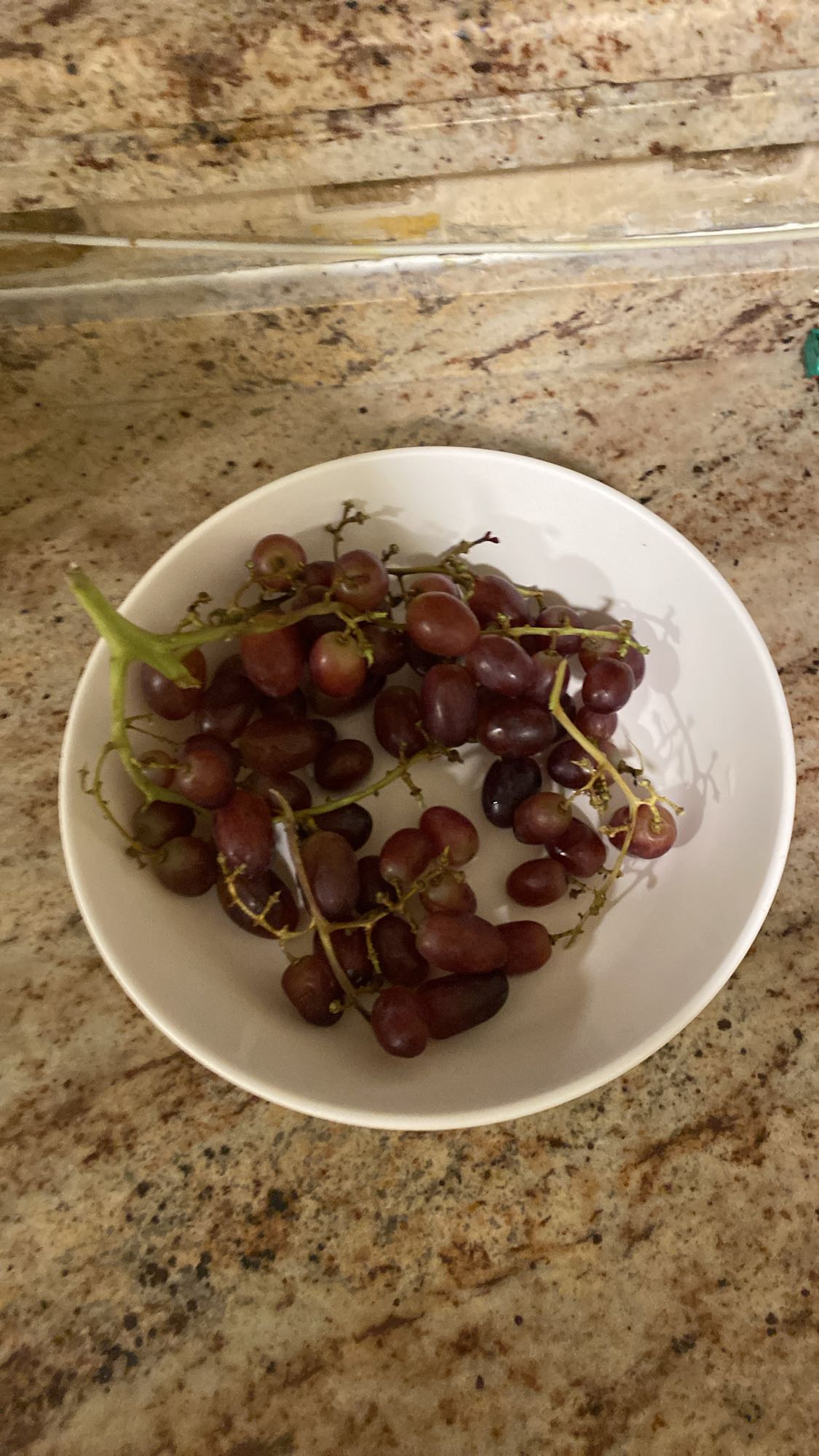 Bowl of red grapes