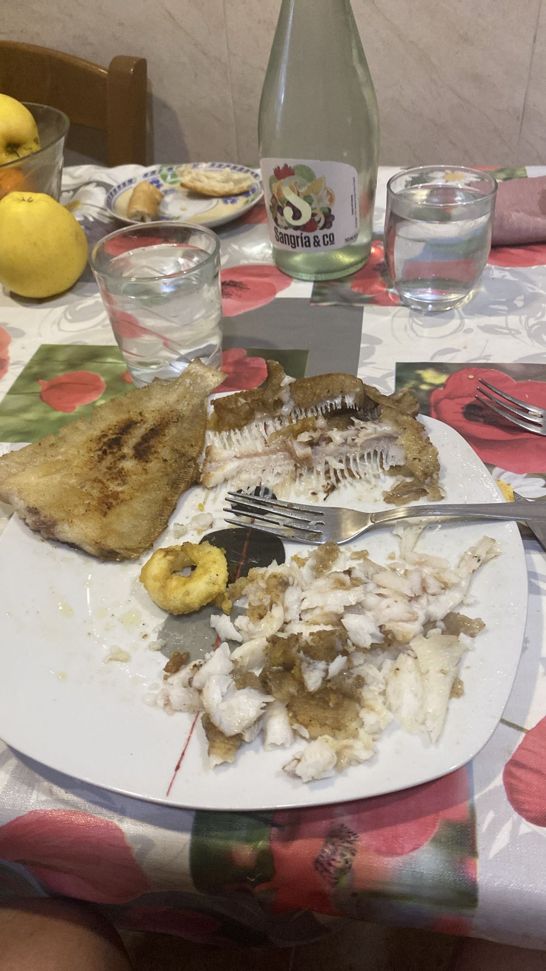 Pescado frito y calamar