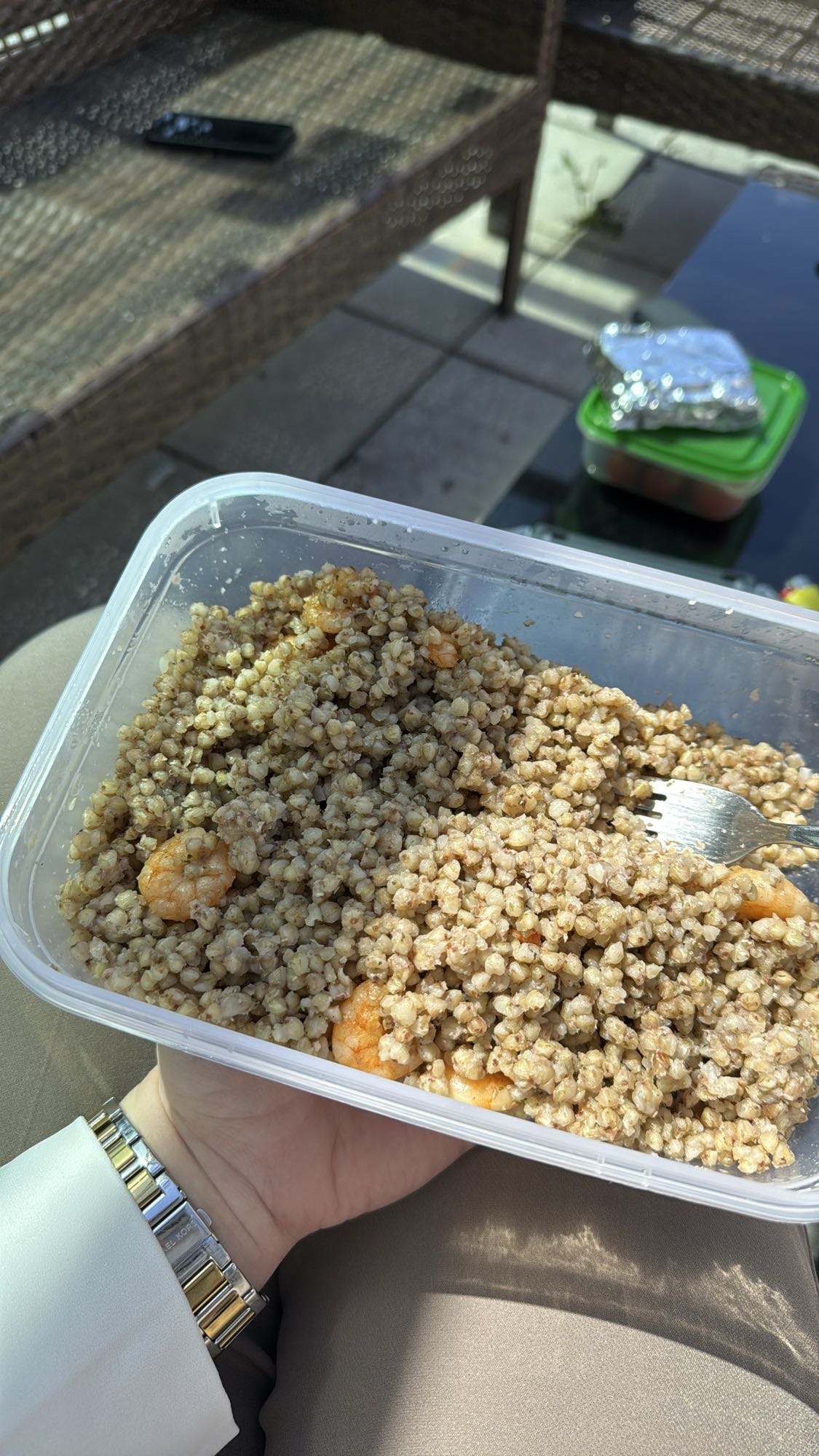 Buchweizen mit Garnelen