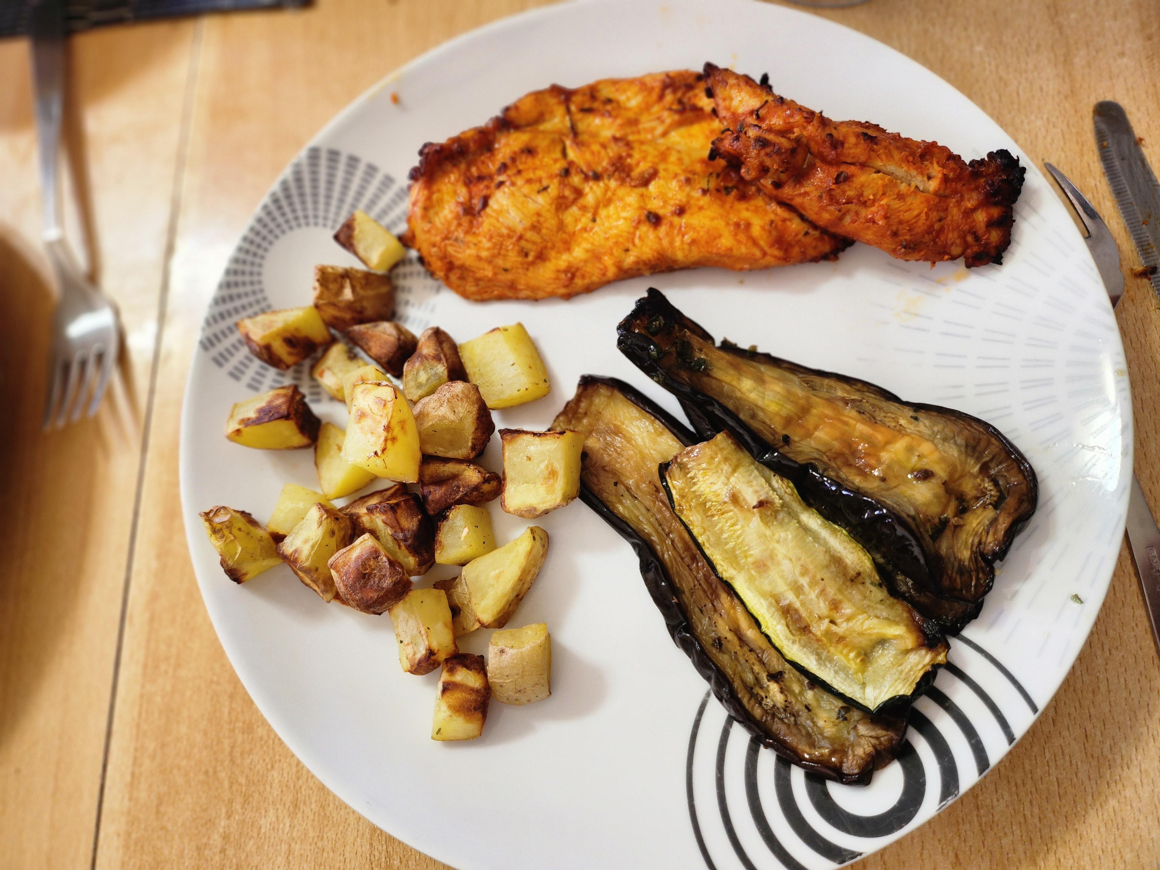 Poulet et légumes grillés