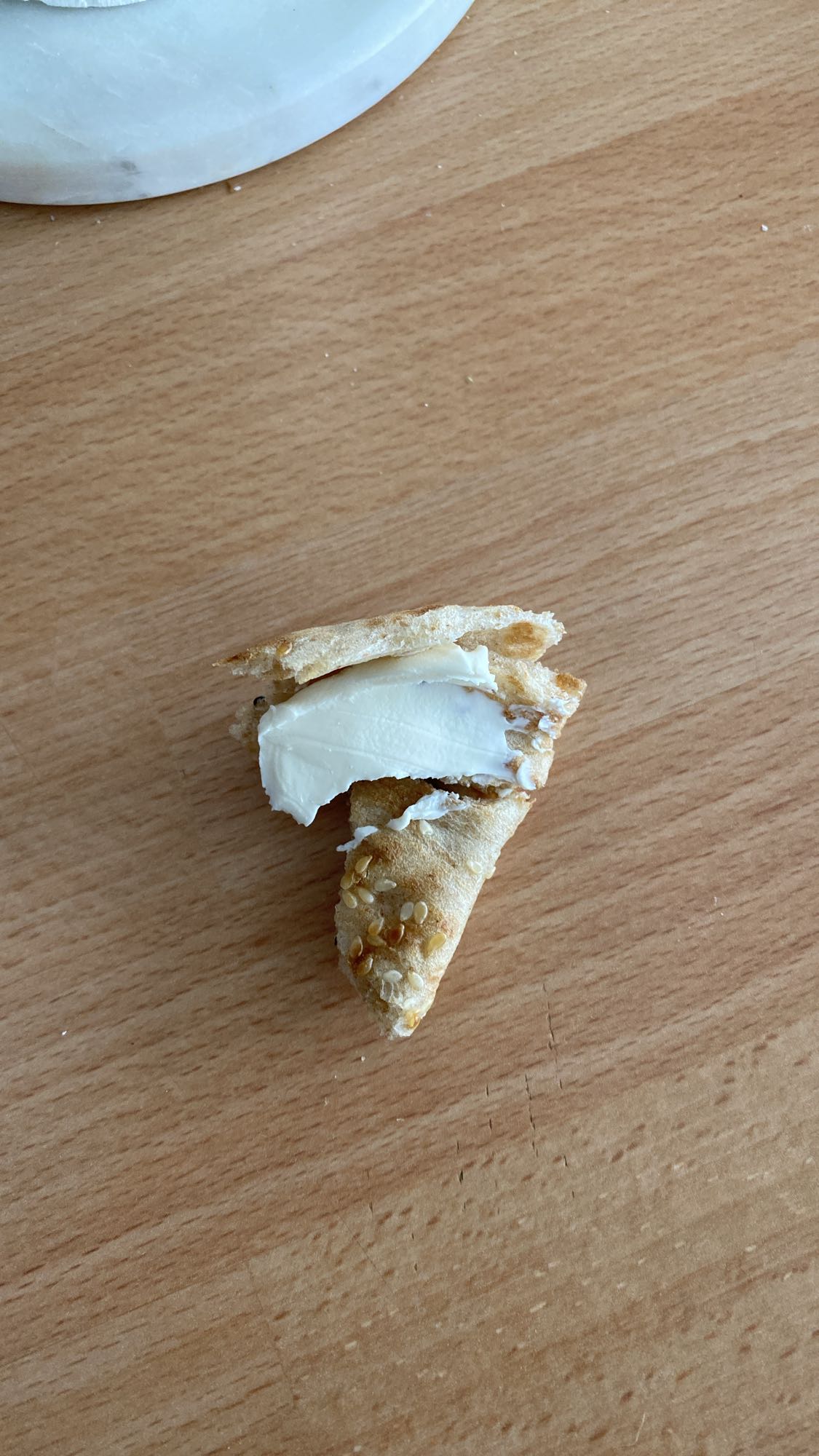 Bread with cream cheese