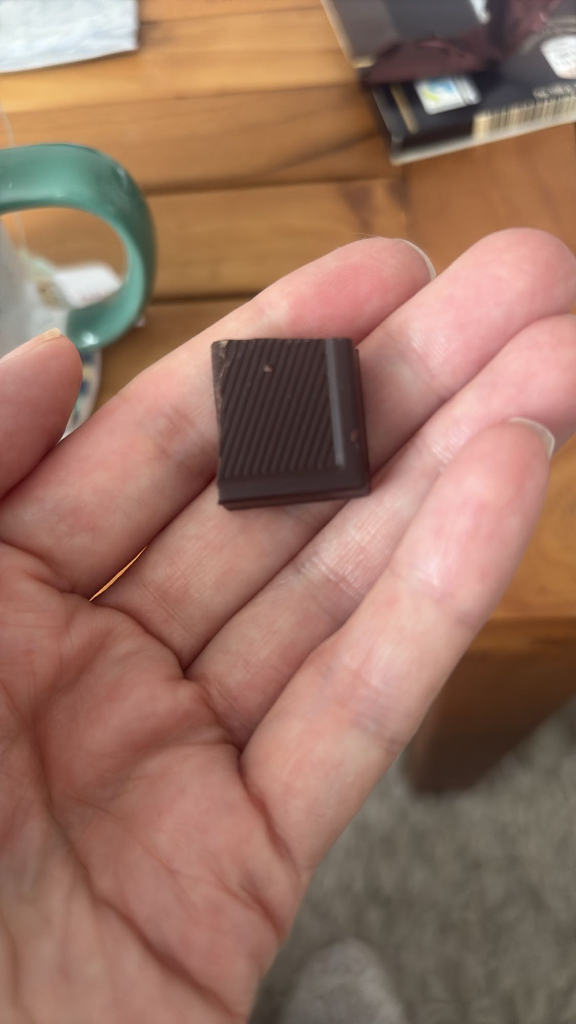 Dark chocolate piece