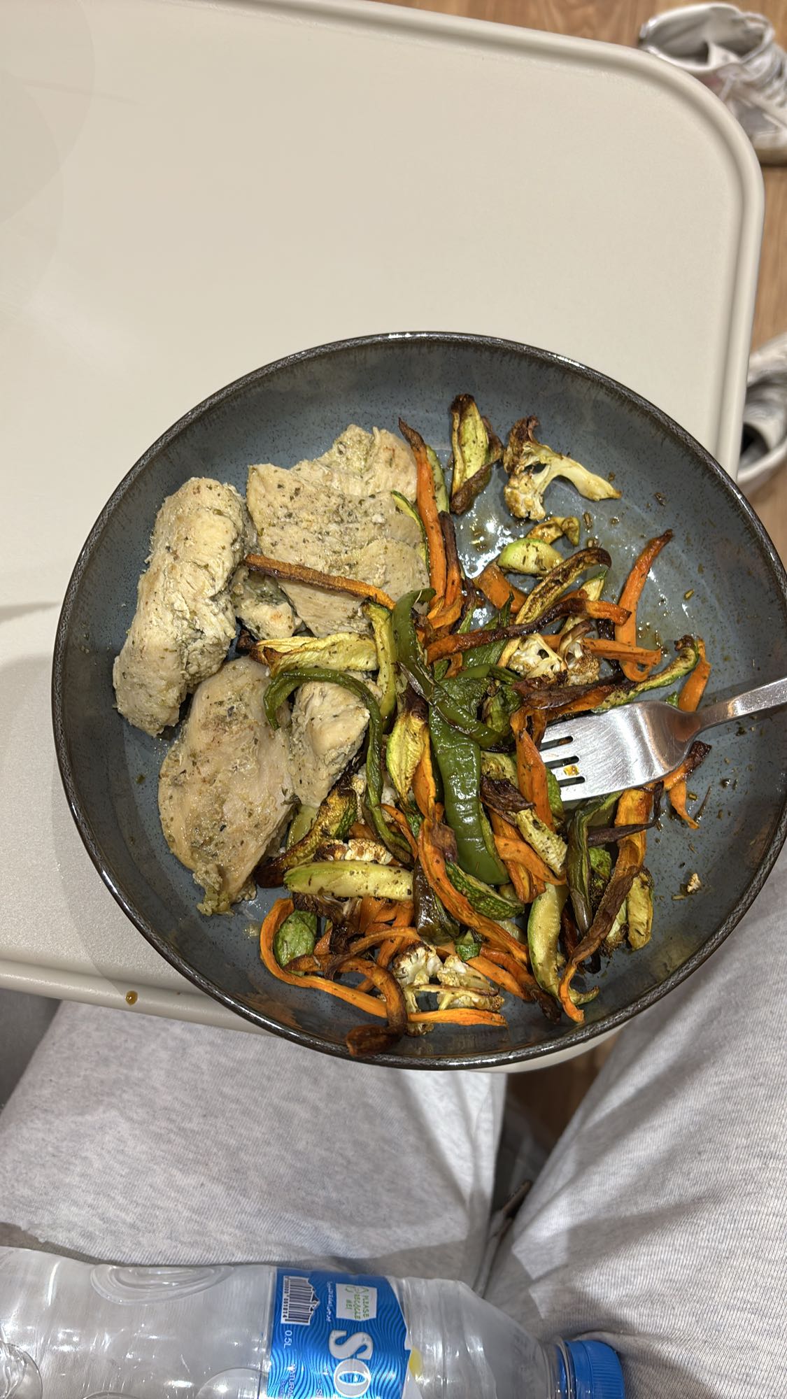 Poulet et légumes grillés