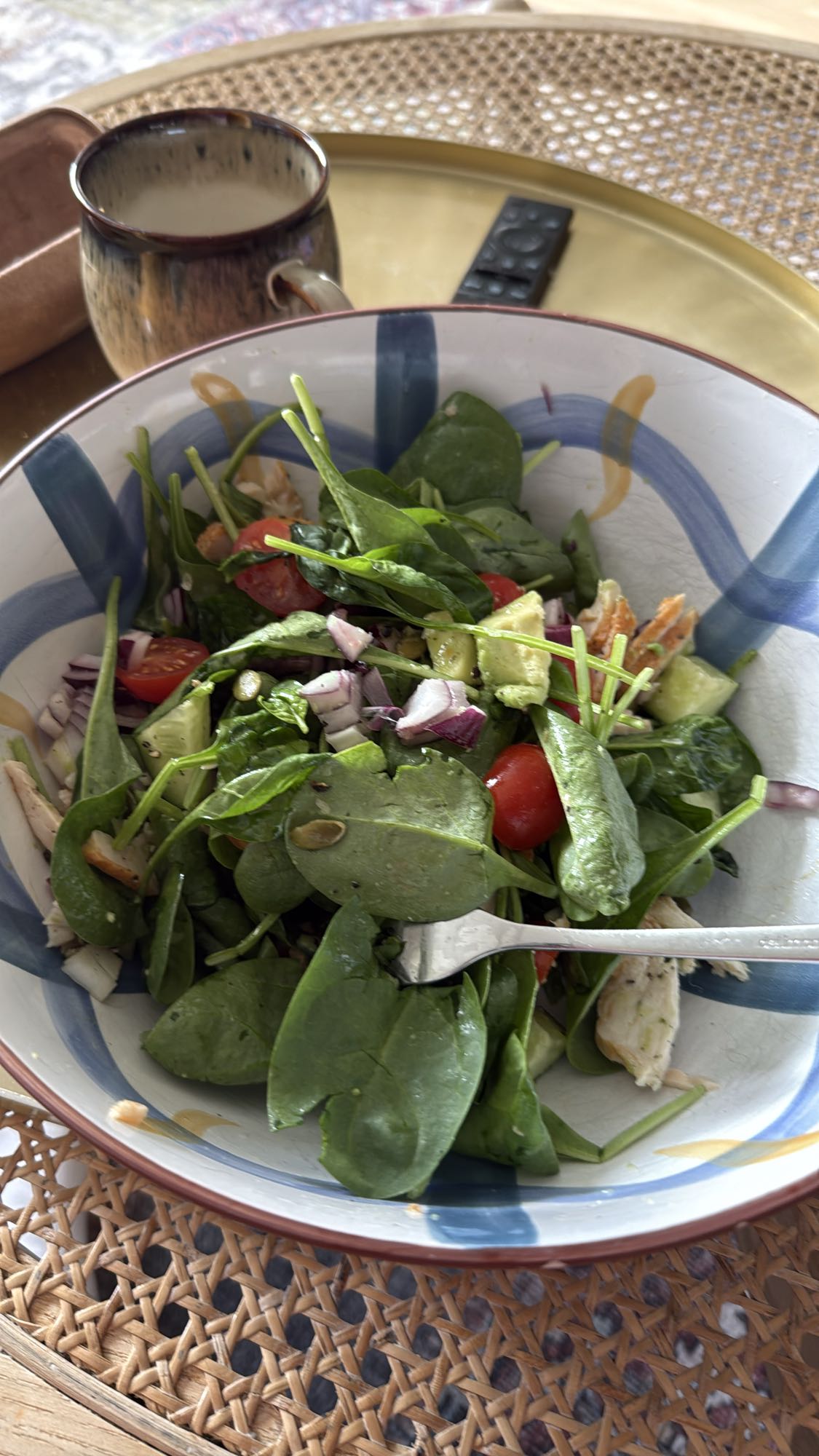 Spenatsallad med kyckling