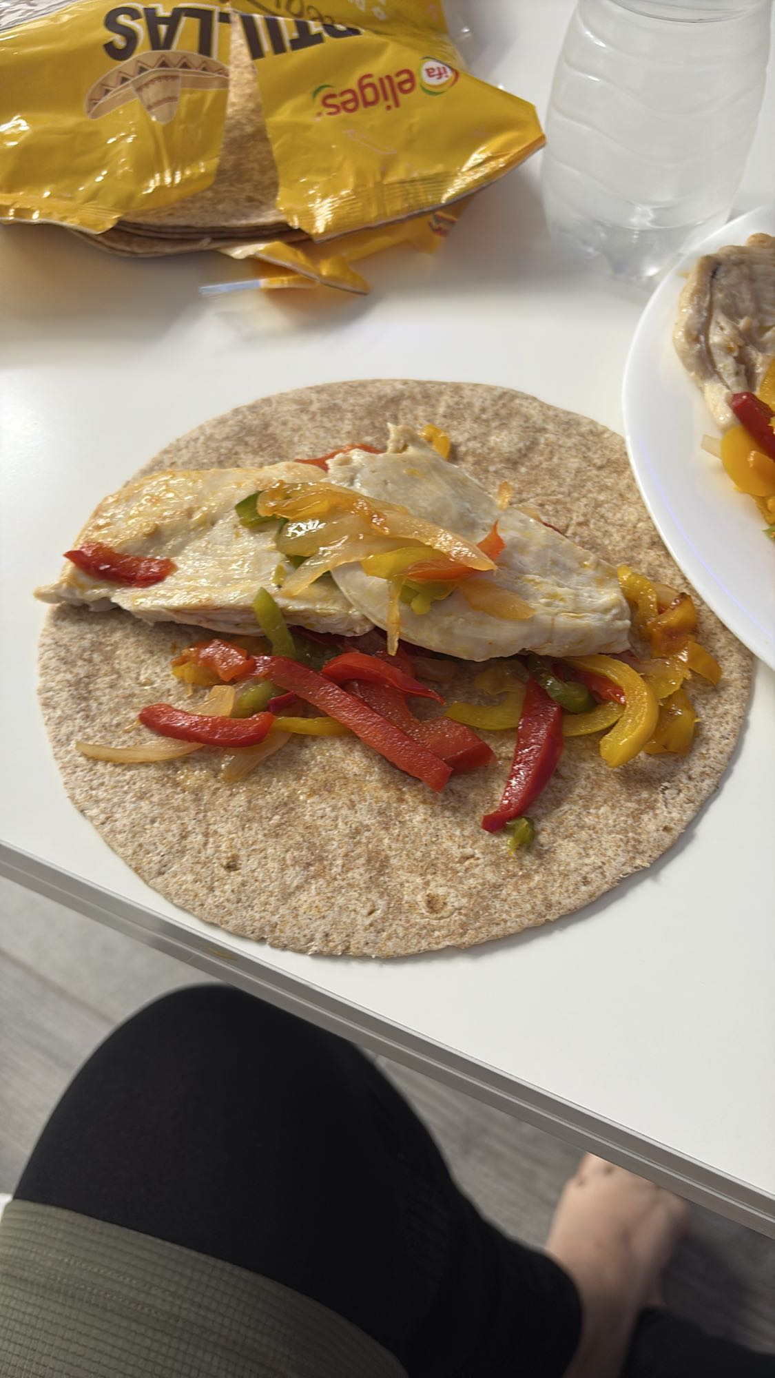 Fajita de pollo y verduras
