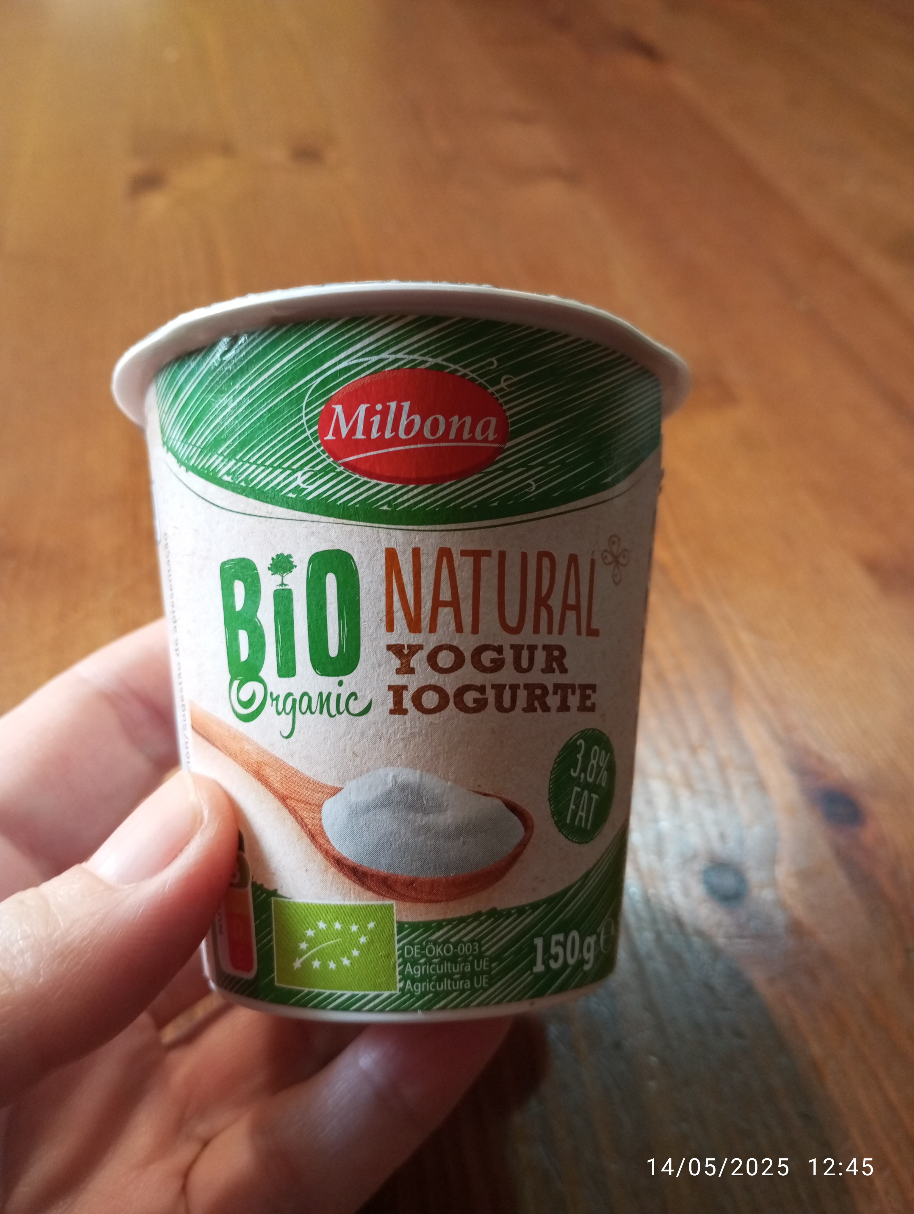 Yogur natural orgánico
