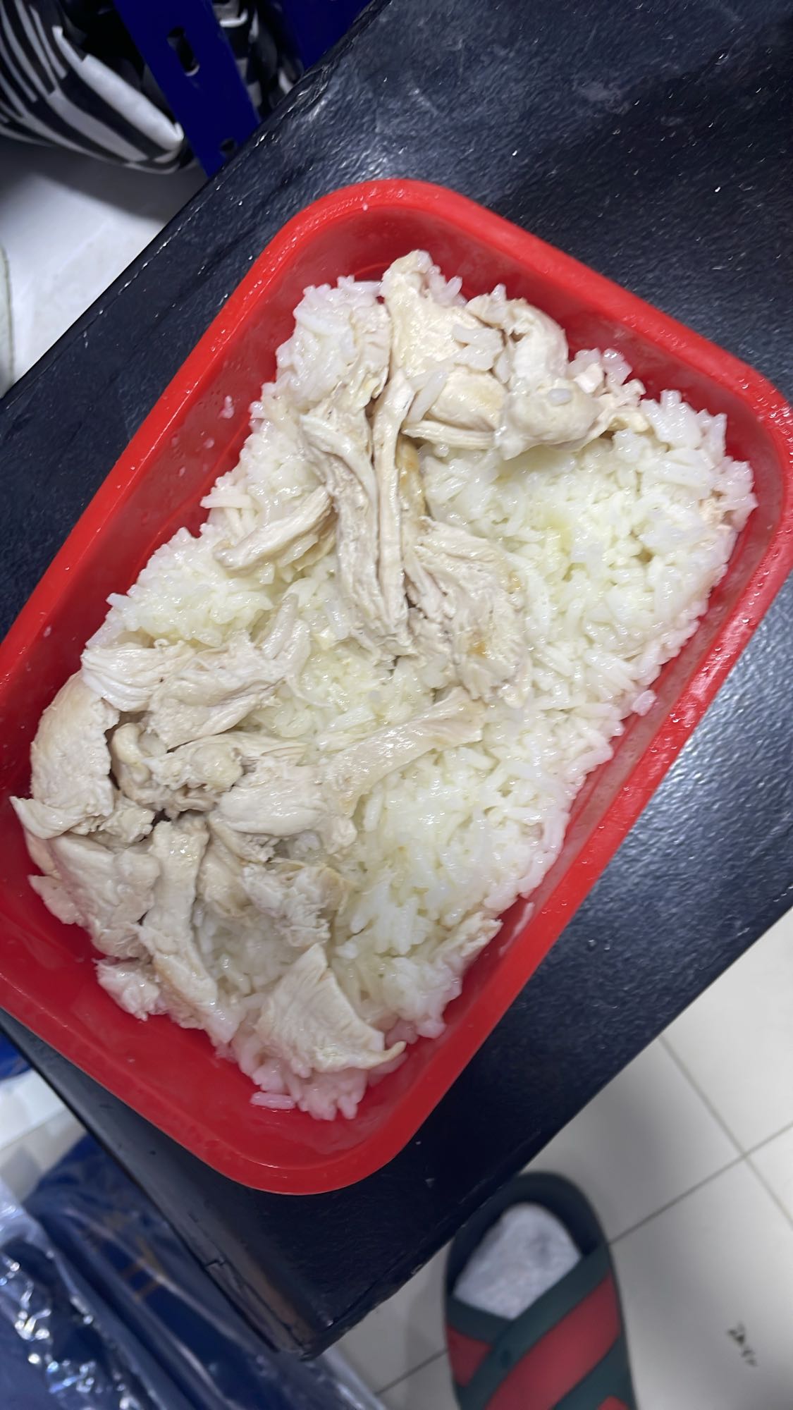 Poulet et riz blanc