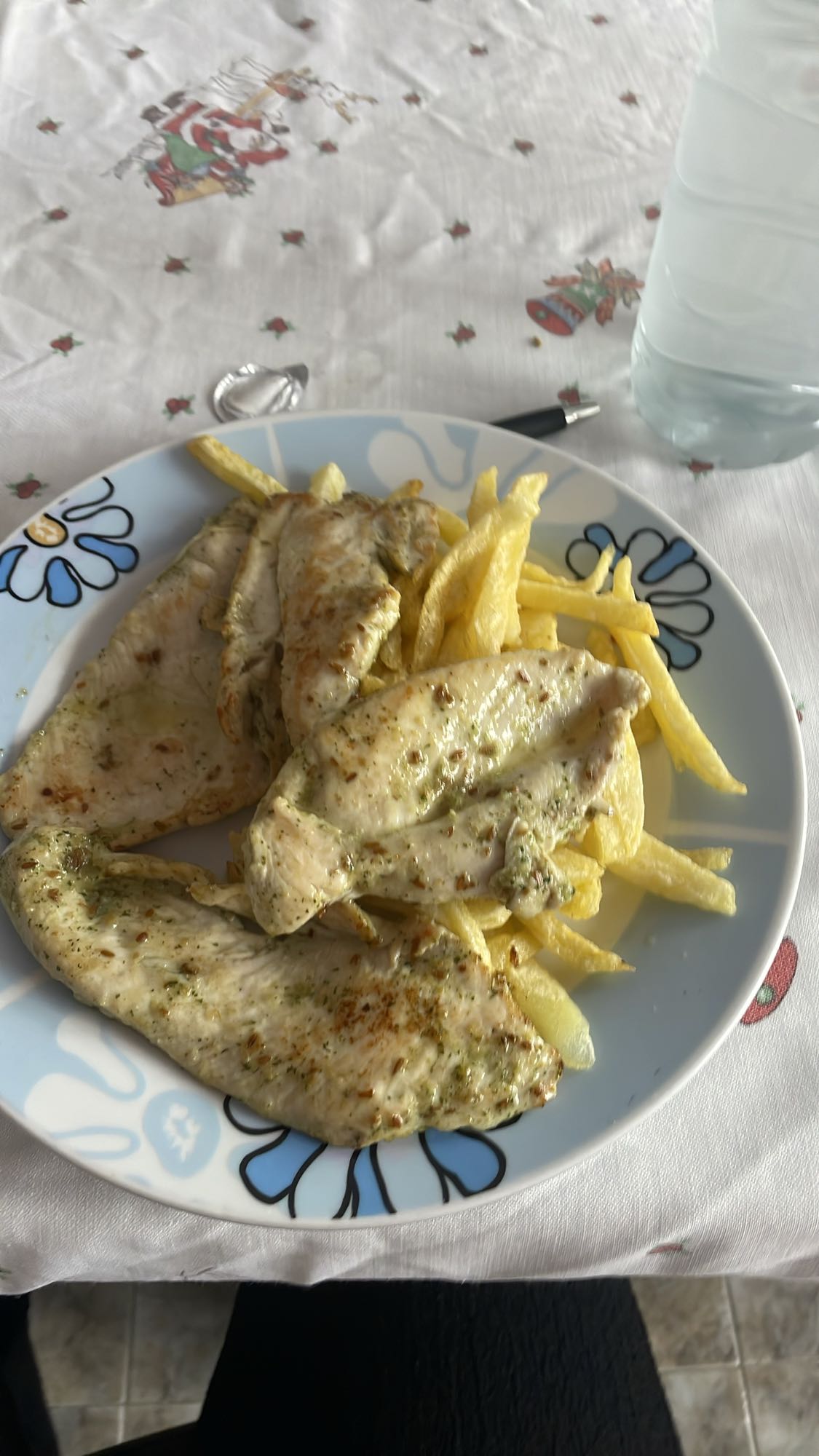 Pollo con papas fritas
