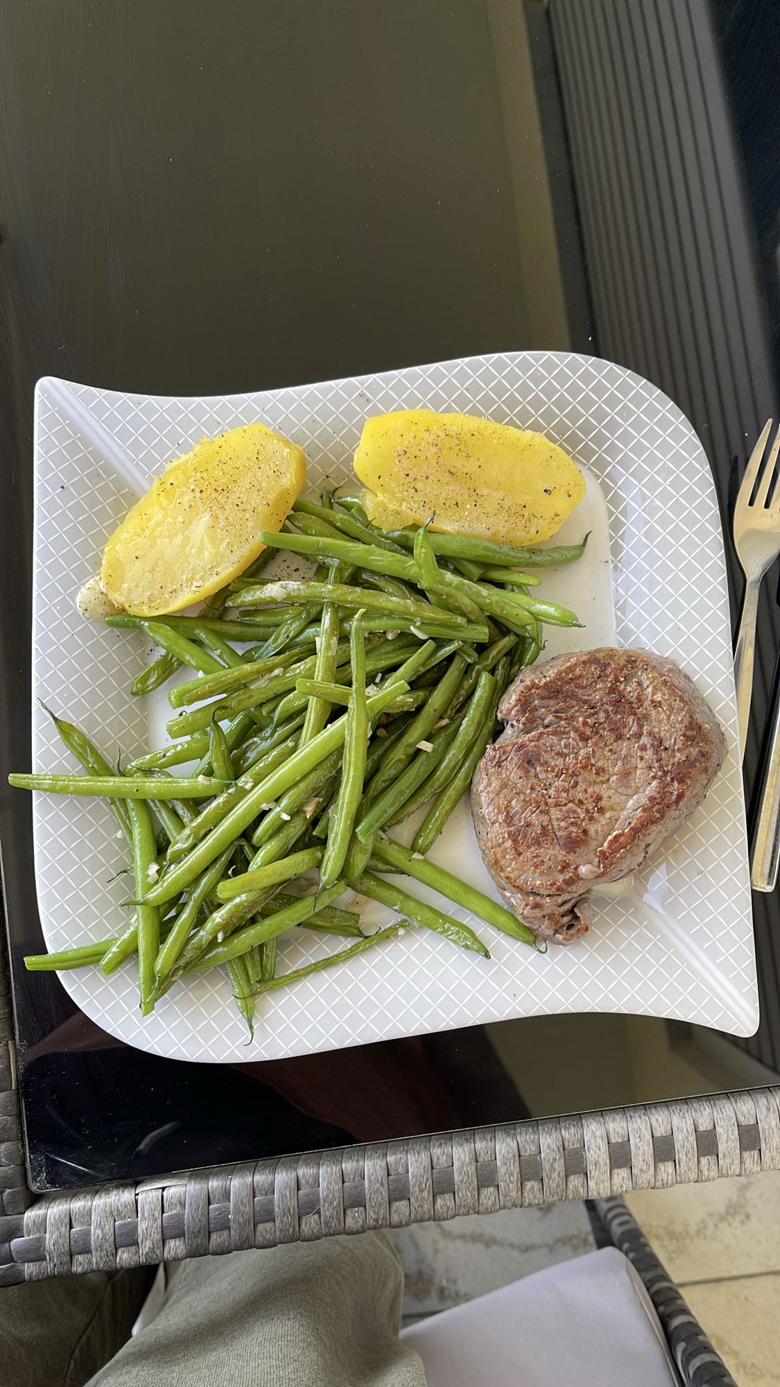 Steak haricots et pommes