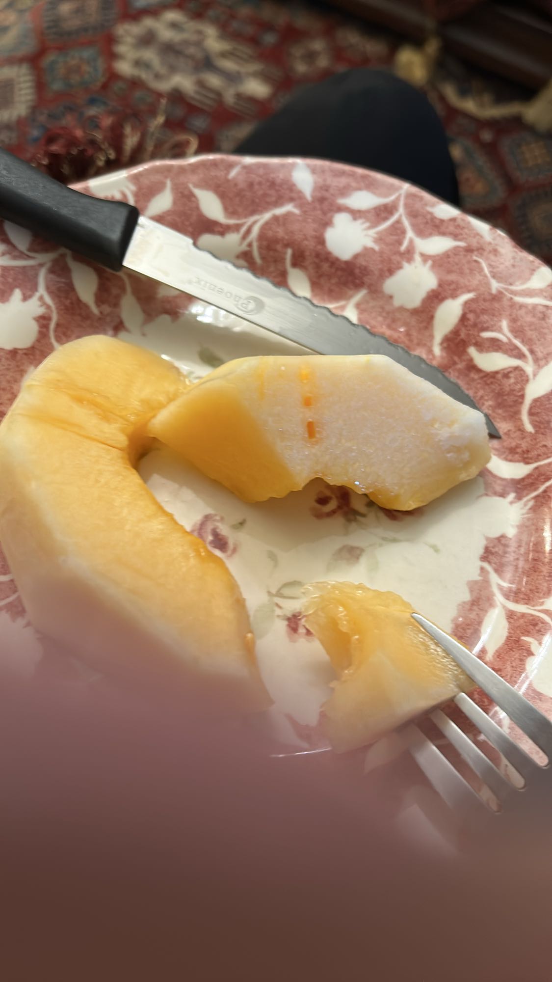 Frozen cantaloupe slices