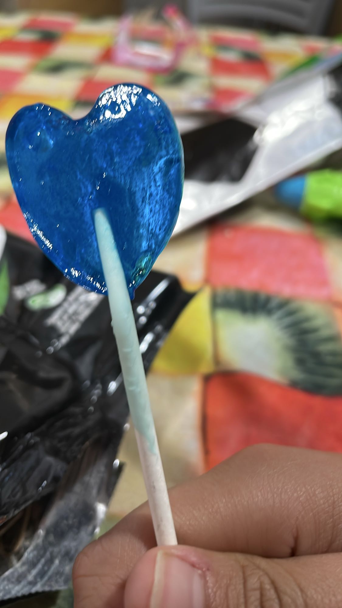 Paleta azul de caramelo