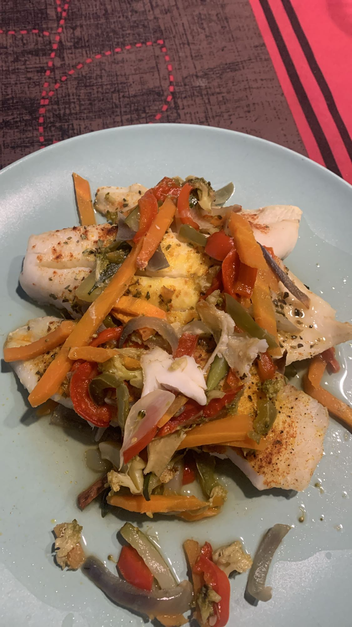 Pescado con verduras