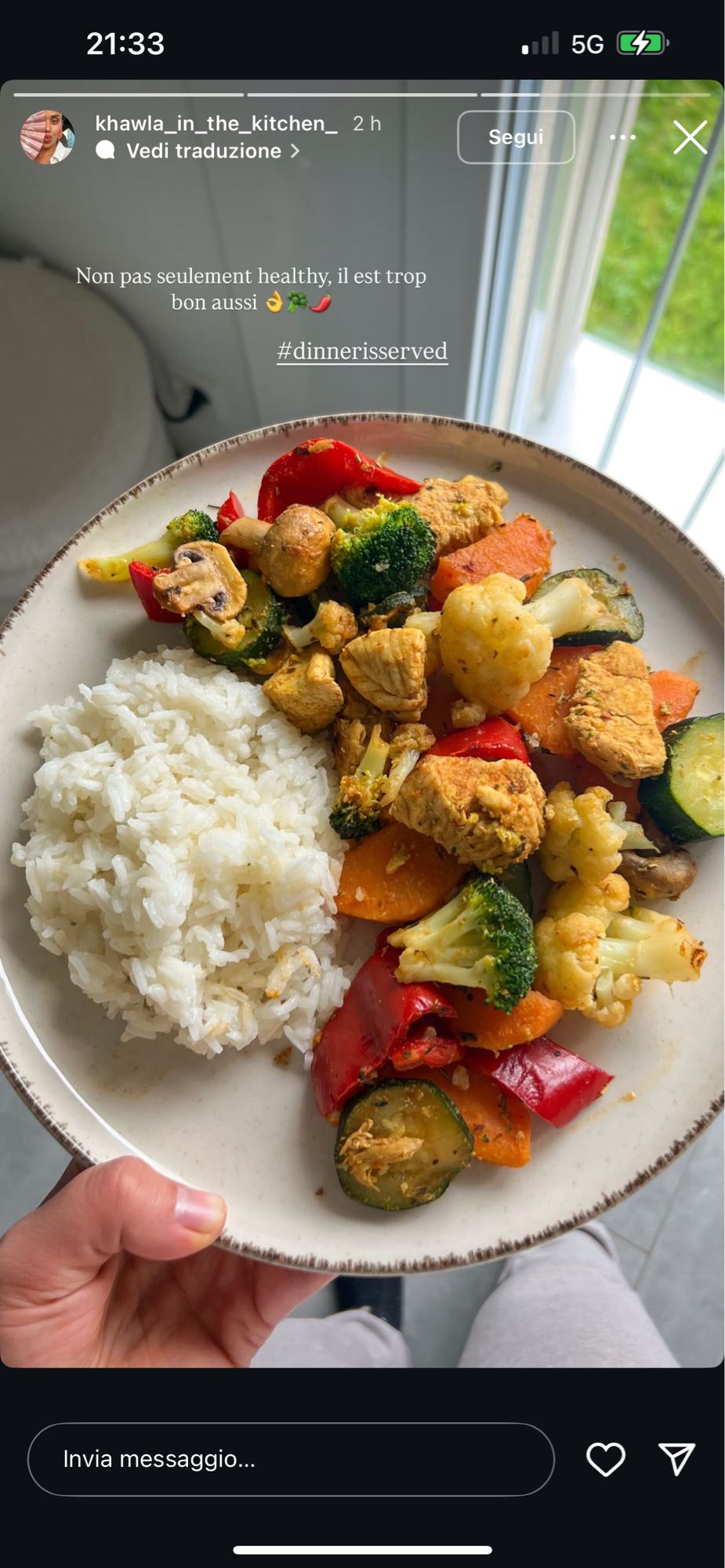 Riz et légumes au poulet