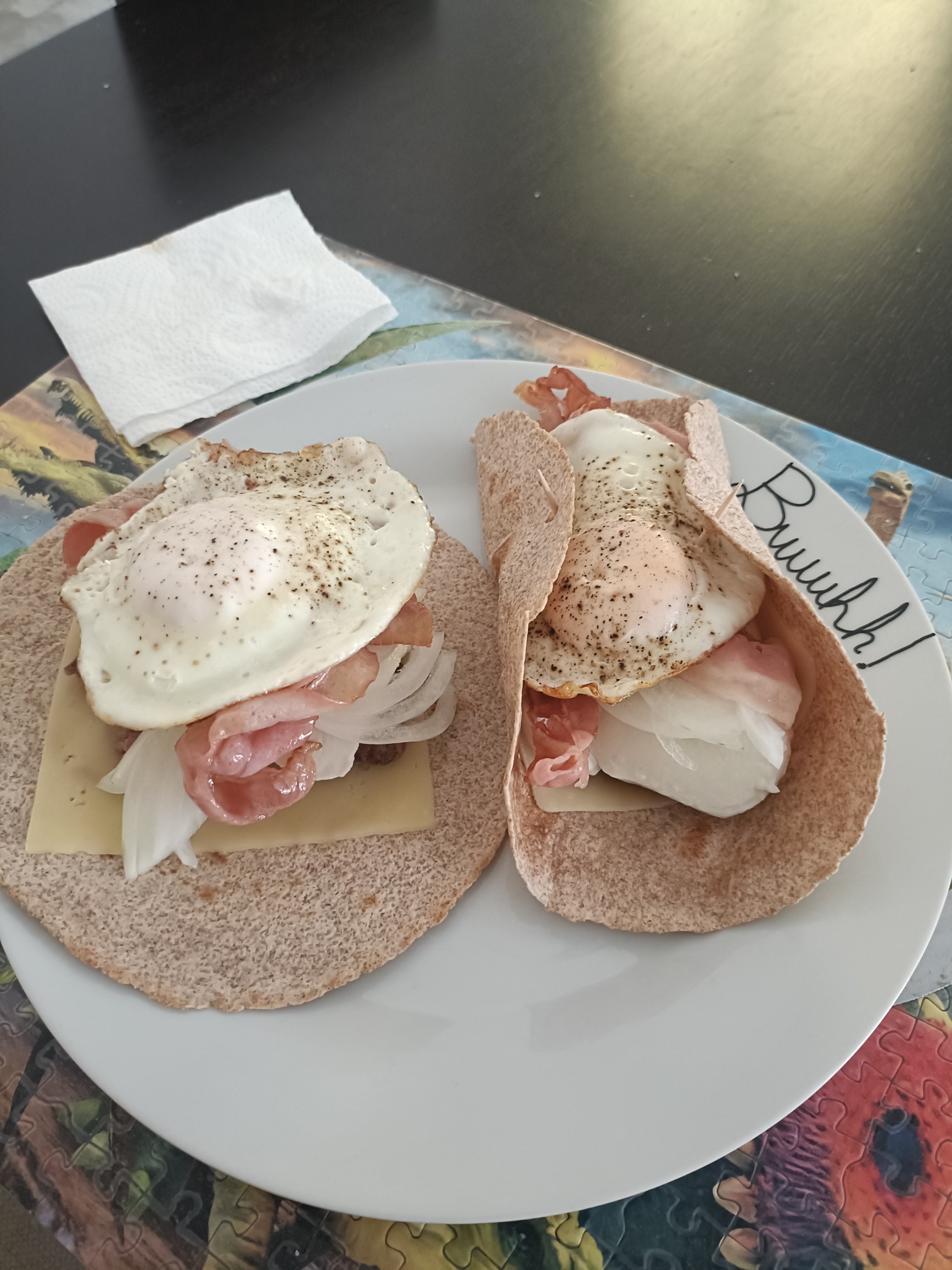 Wraps con huevo y jamón