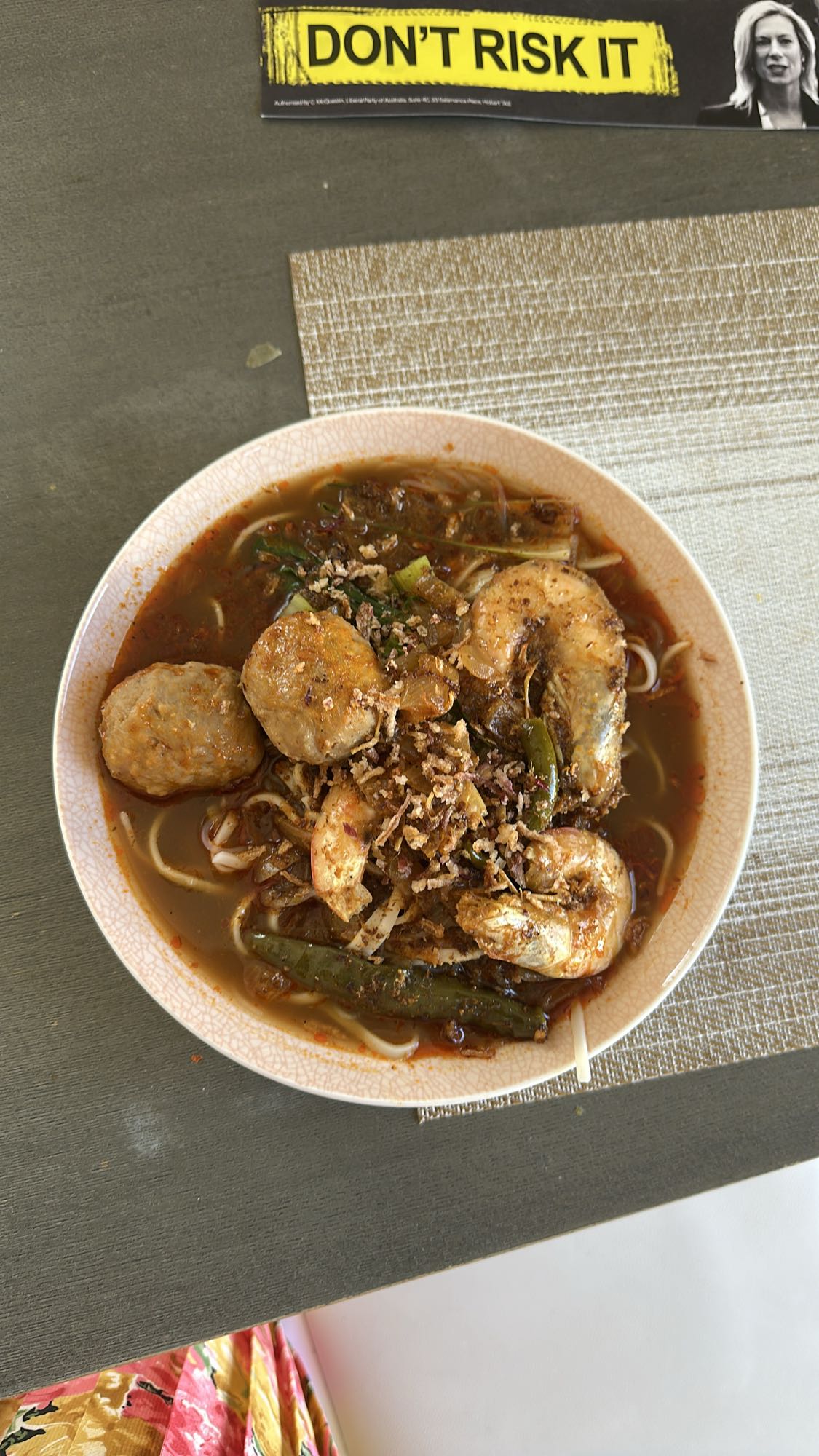 Spicy prawn noodle soup