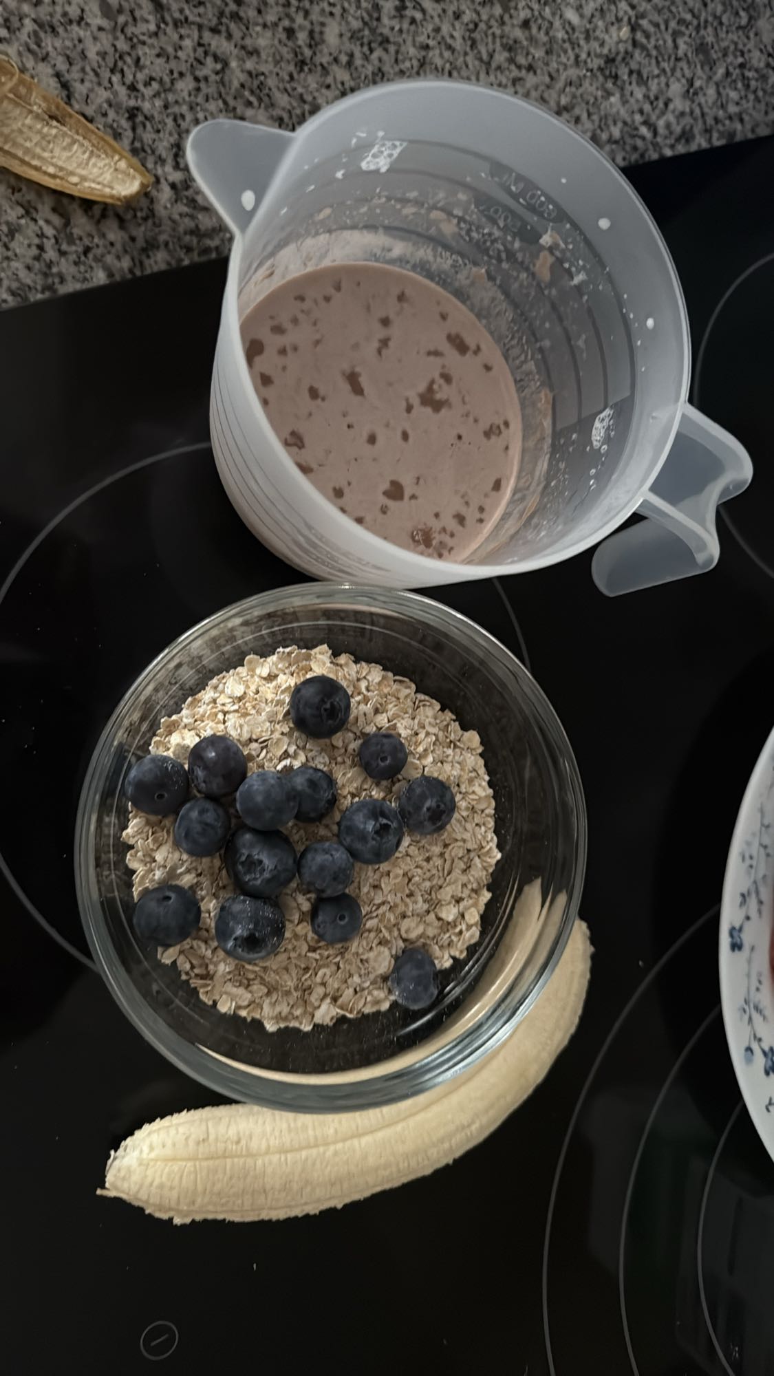 Avena con frutas y batido