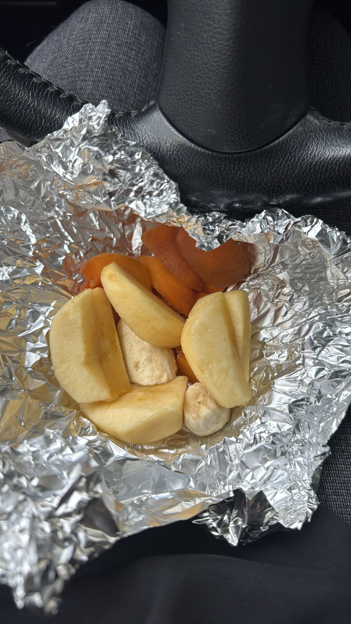 Frutas en papel aluminio