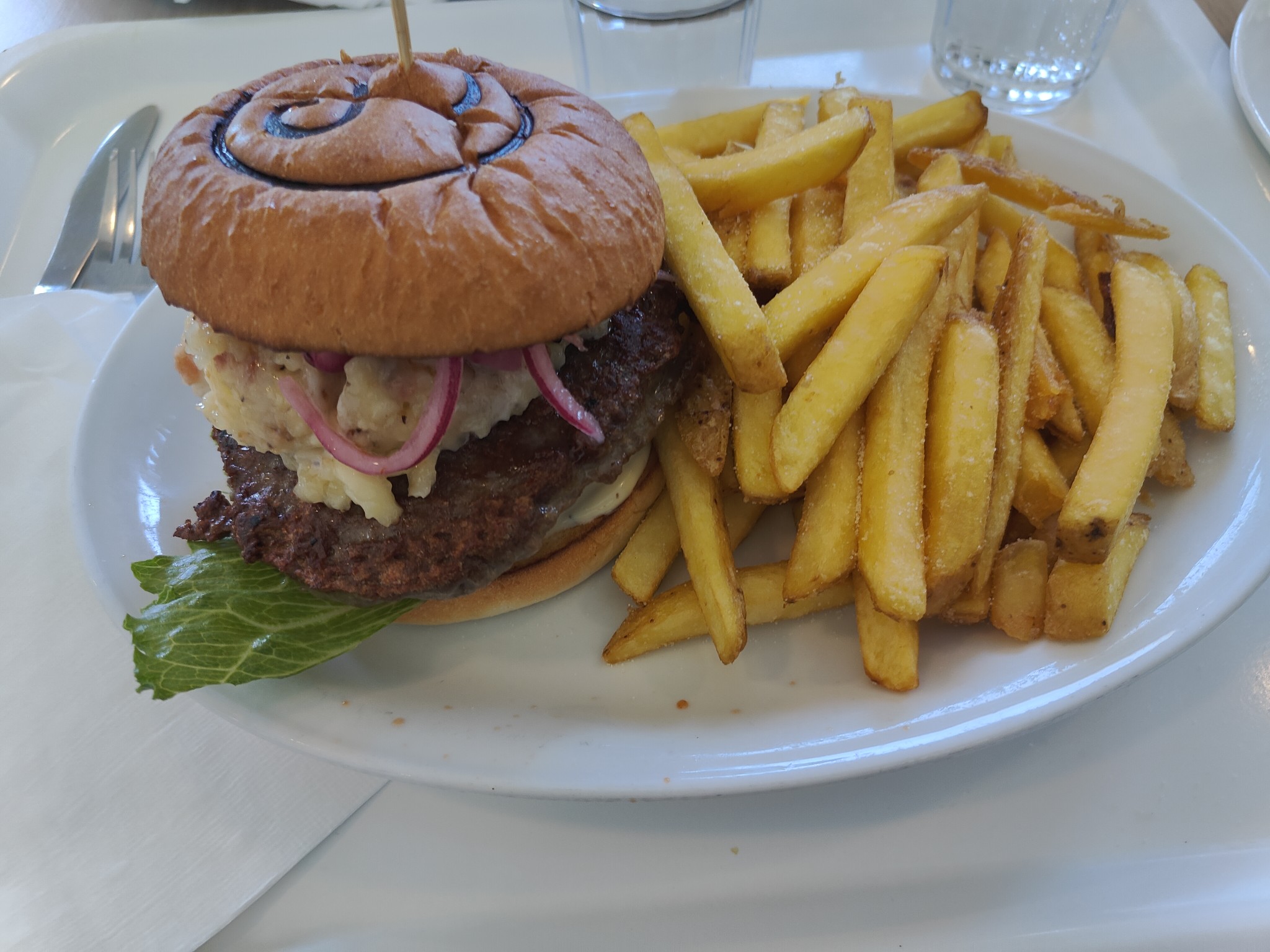 Burger and Fries Plate