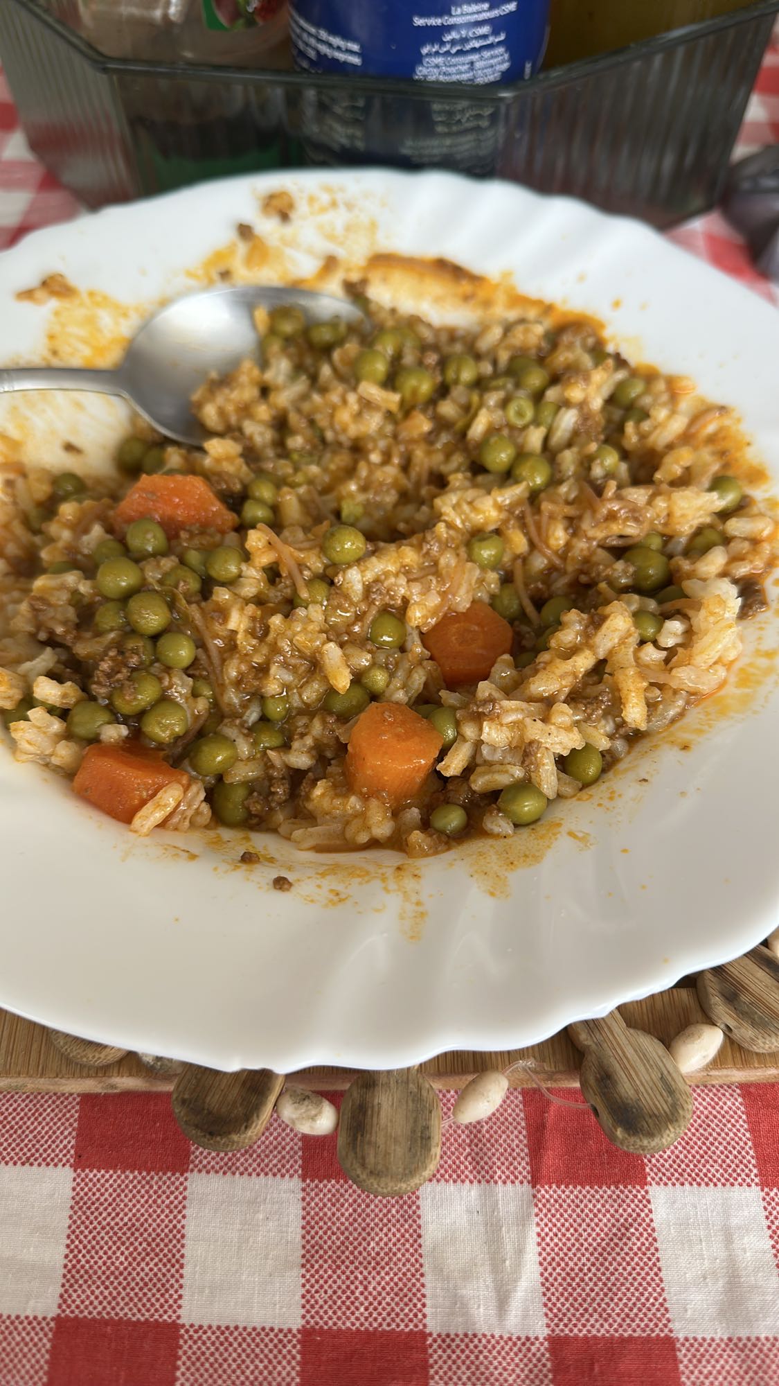 Rice with peas and carrots
