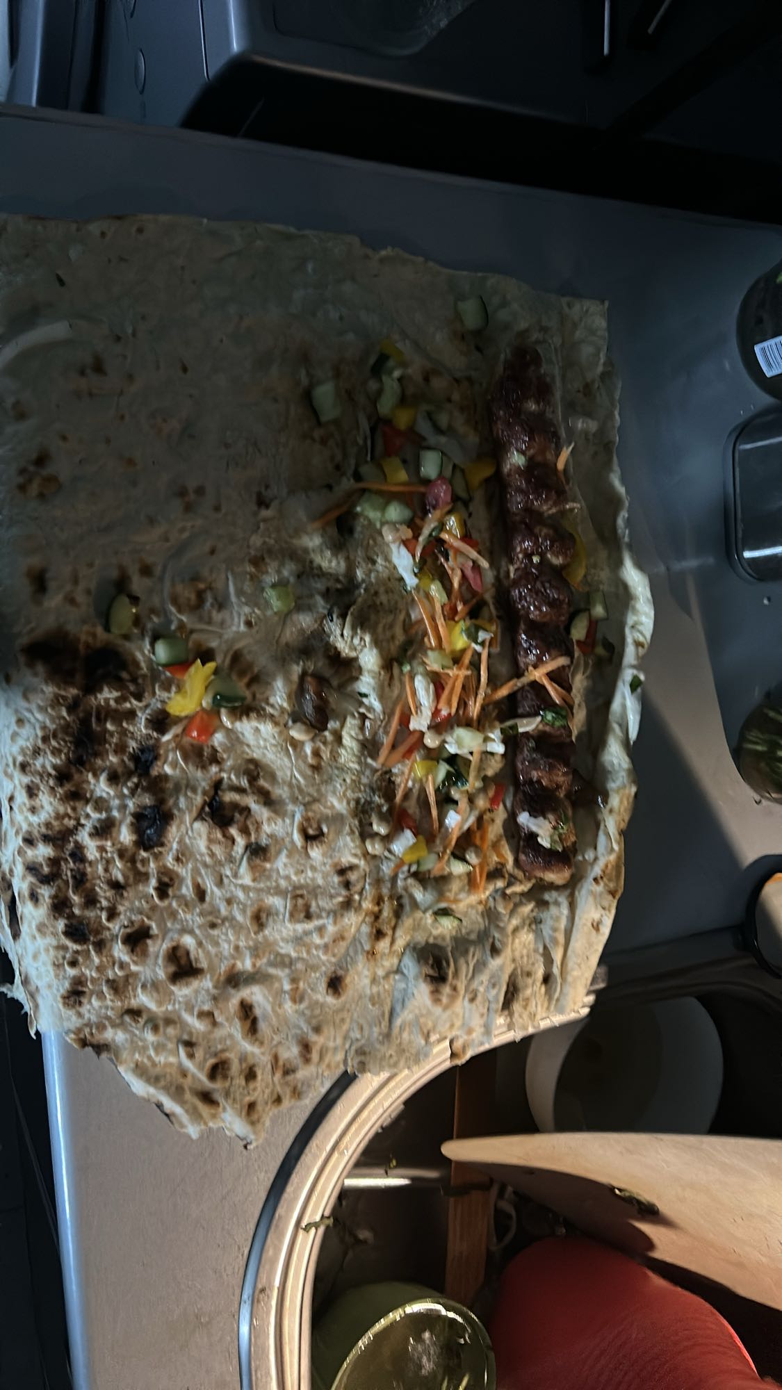 Chicken Kebab Lavash Wrap with Salad