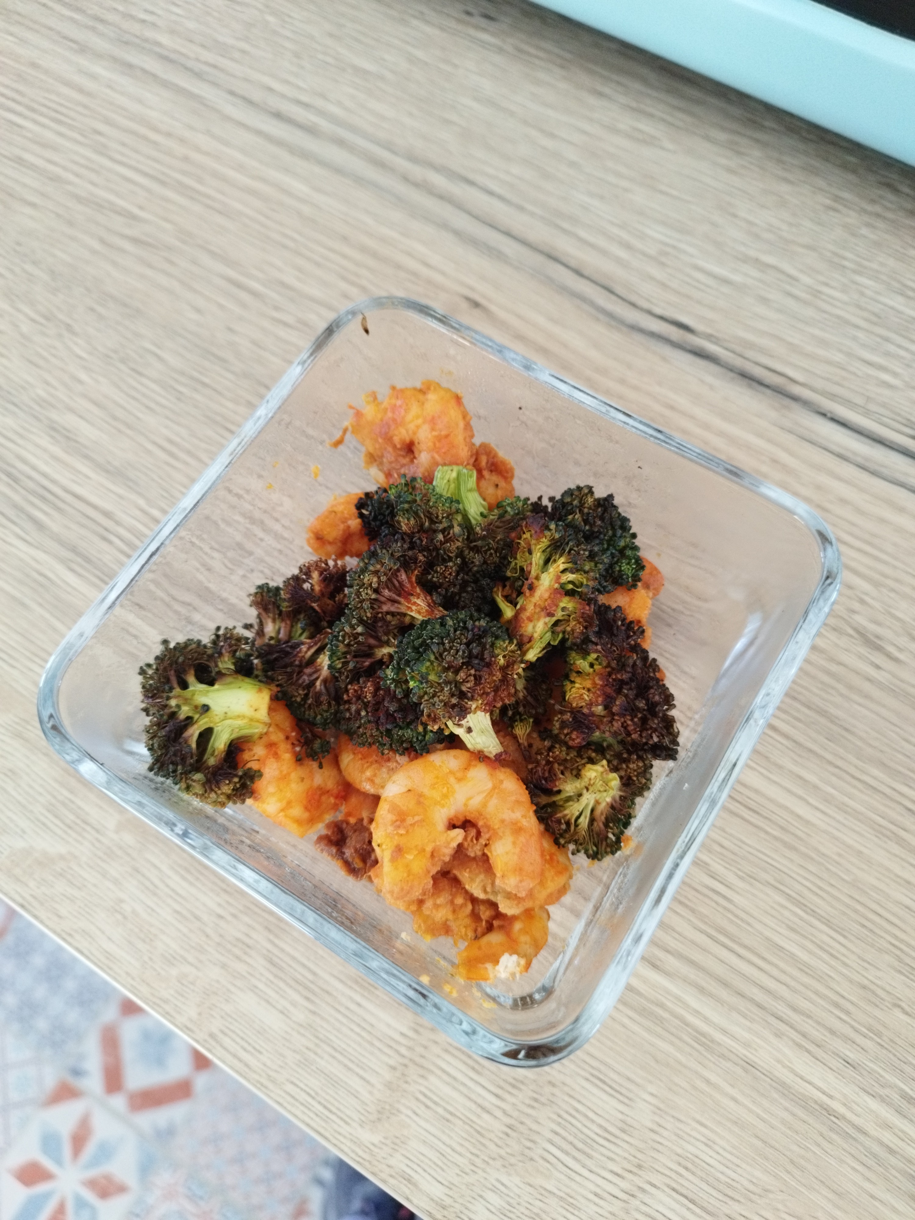 Crevettes et brocoli