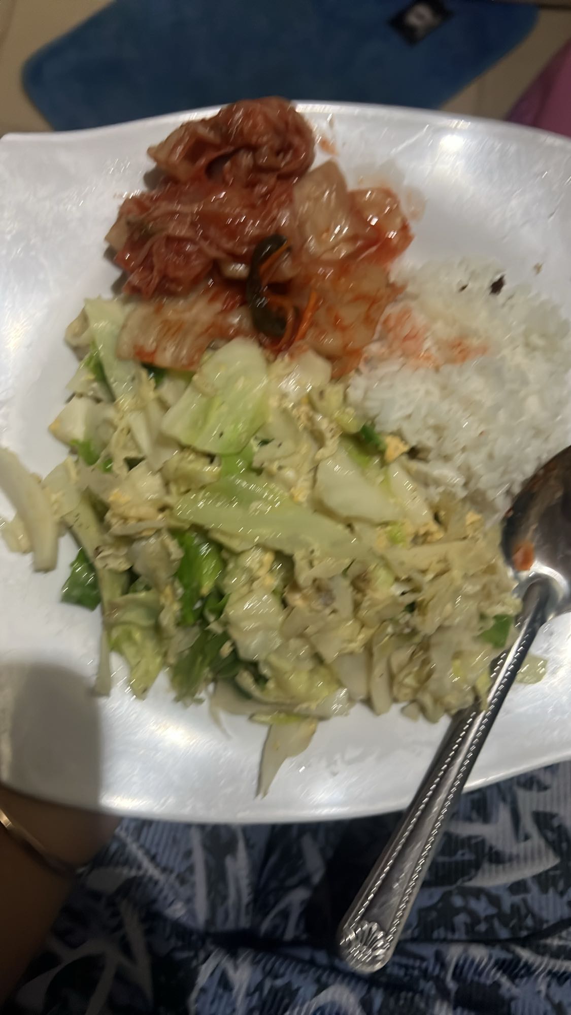 Cabbage rice with kimchi