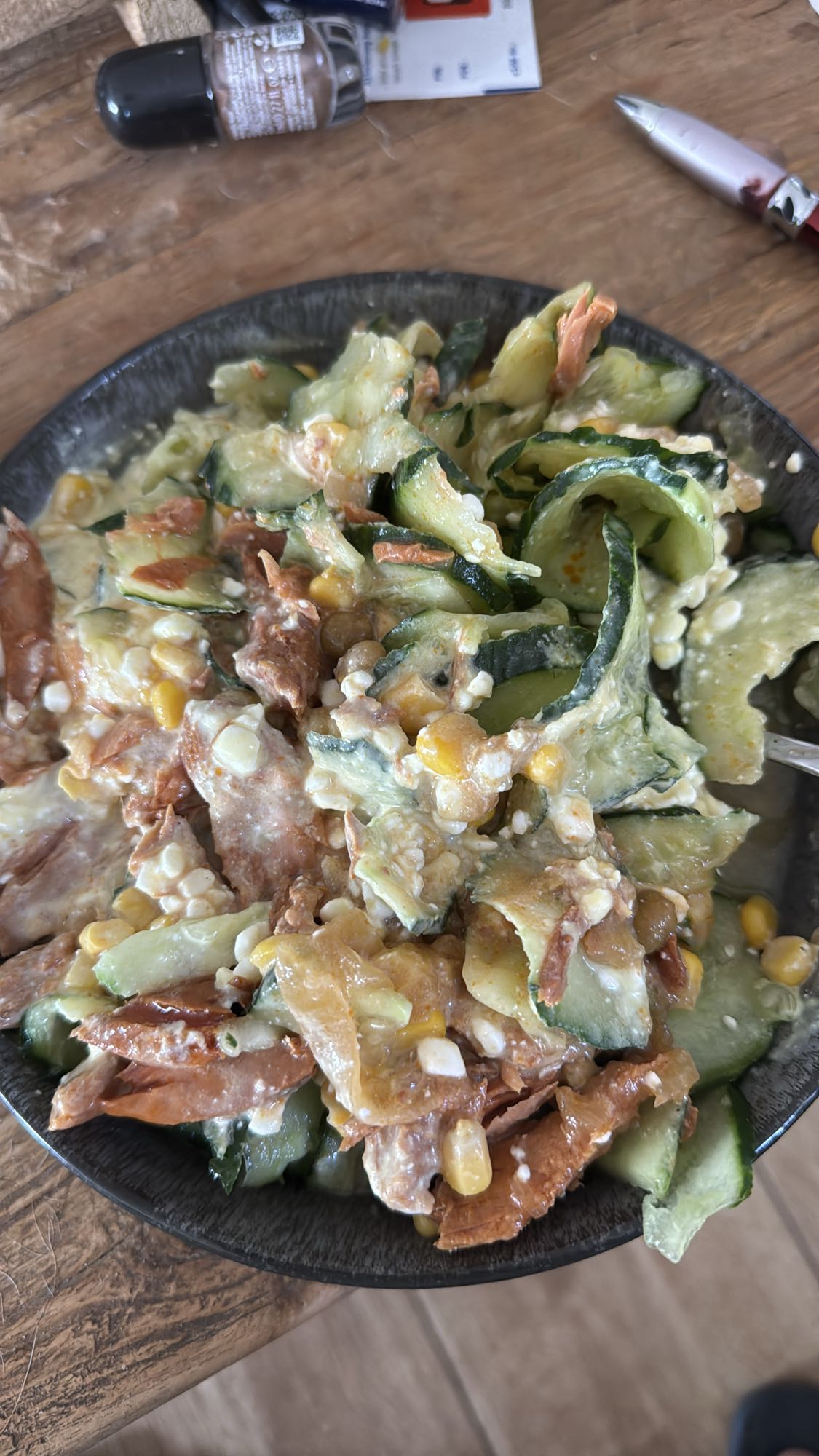 Gurken Thunfischsalat mit Mais