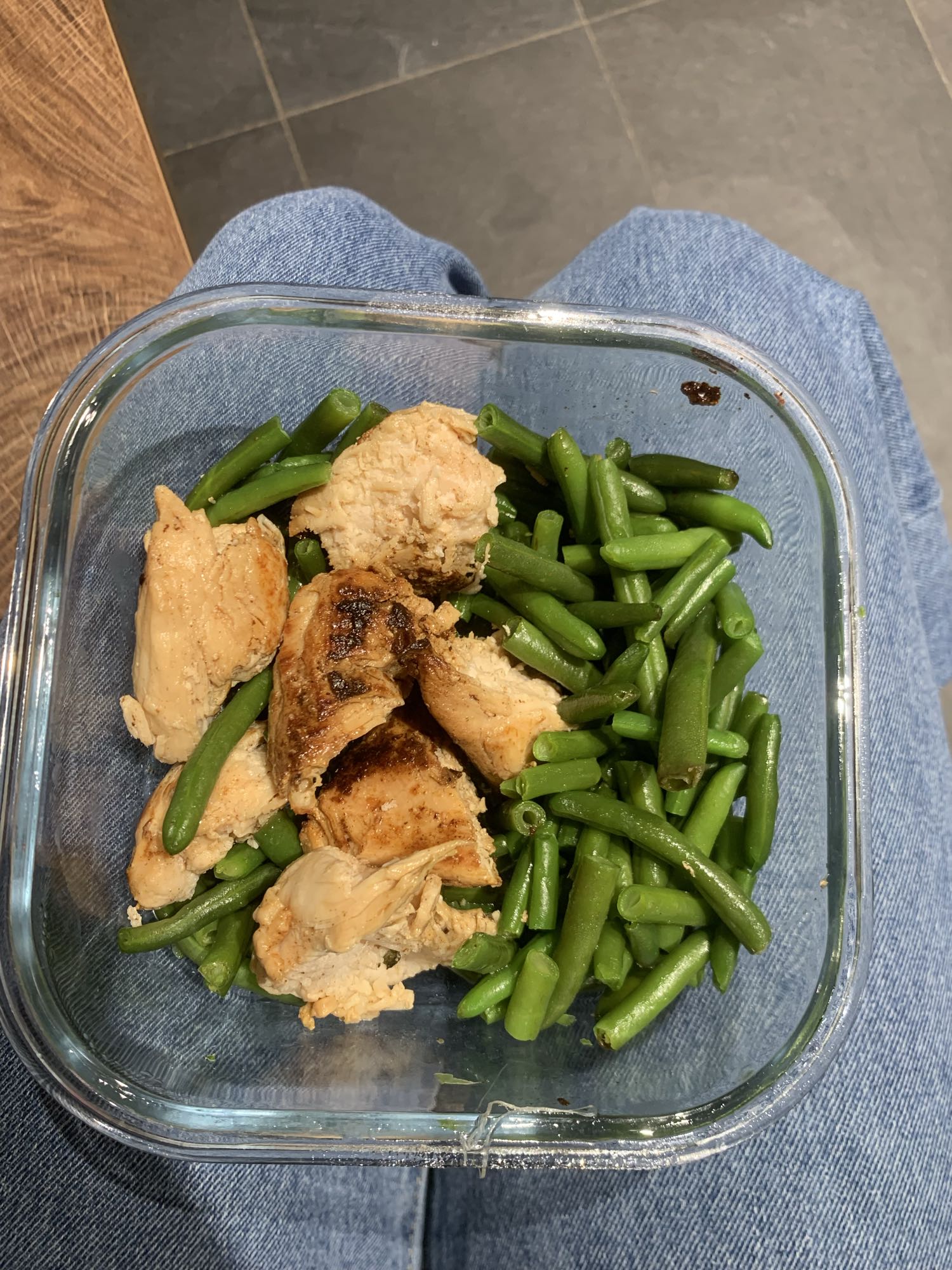 Poulet et haricots verts