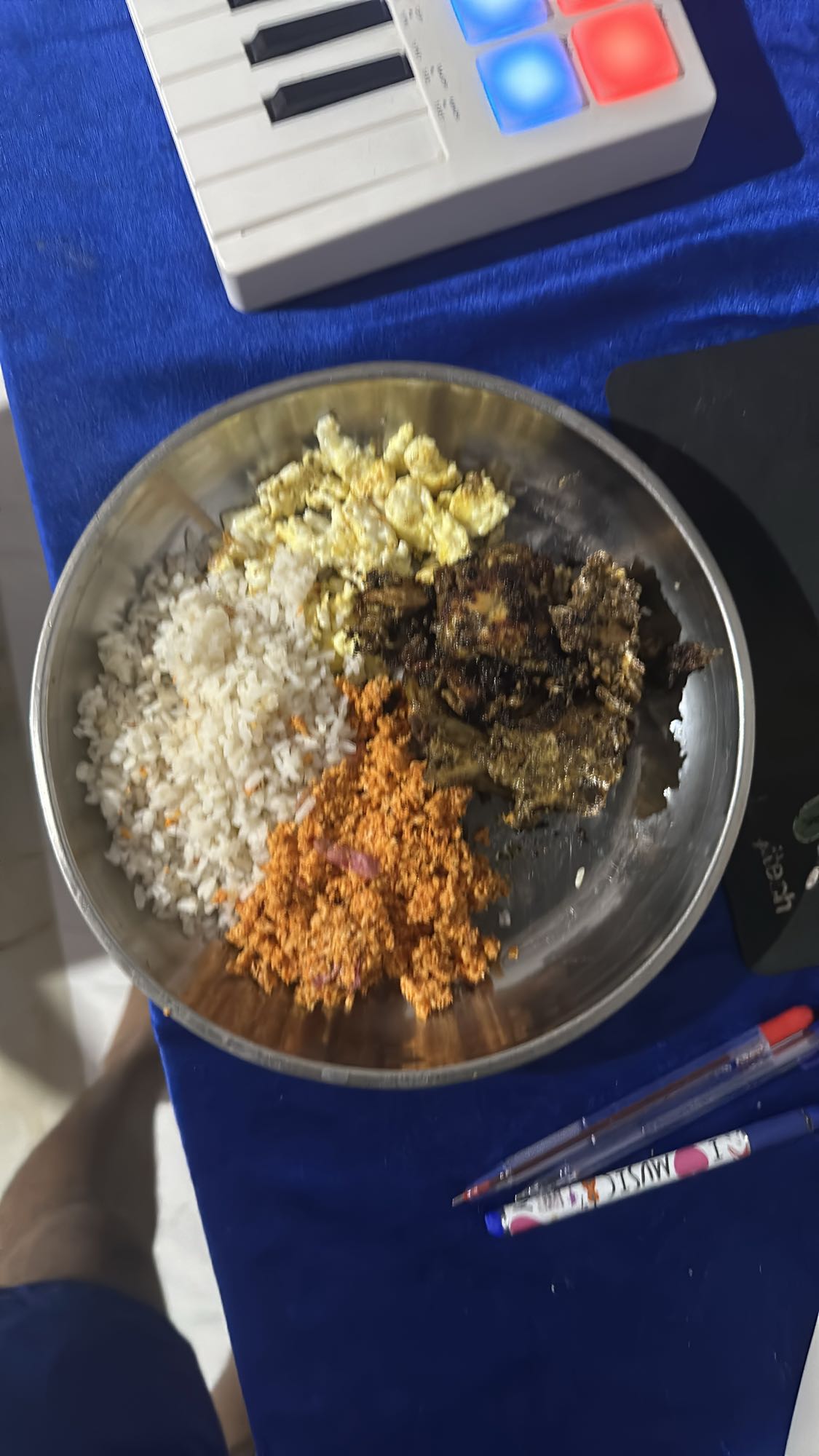 Rice with egg and curry