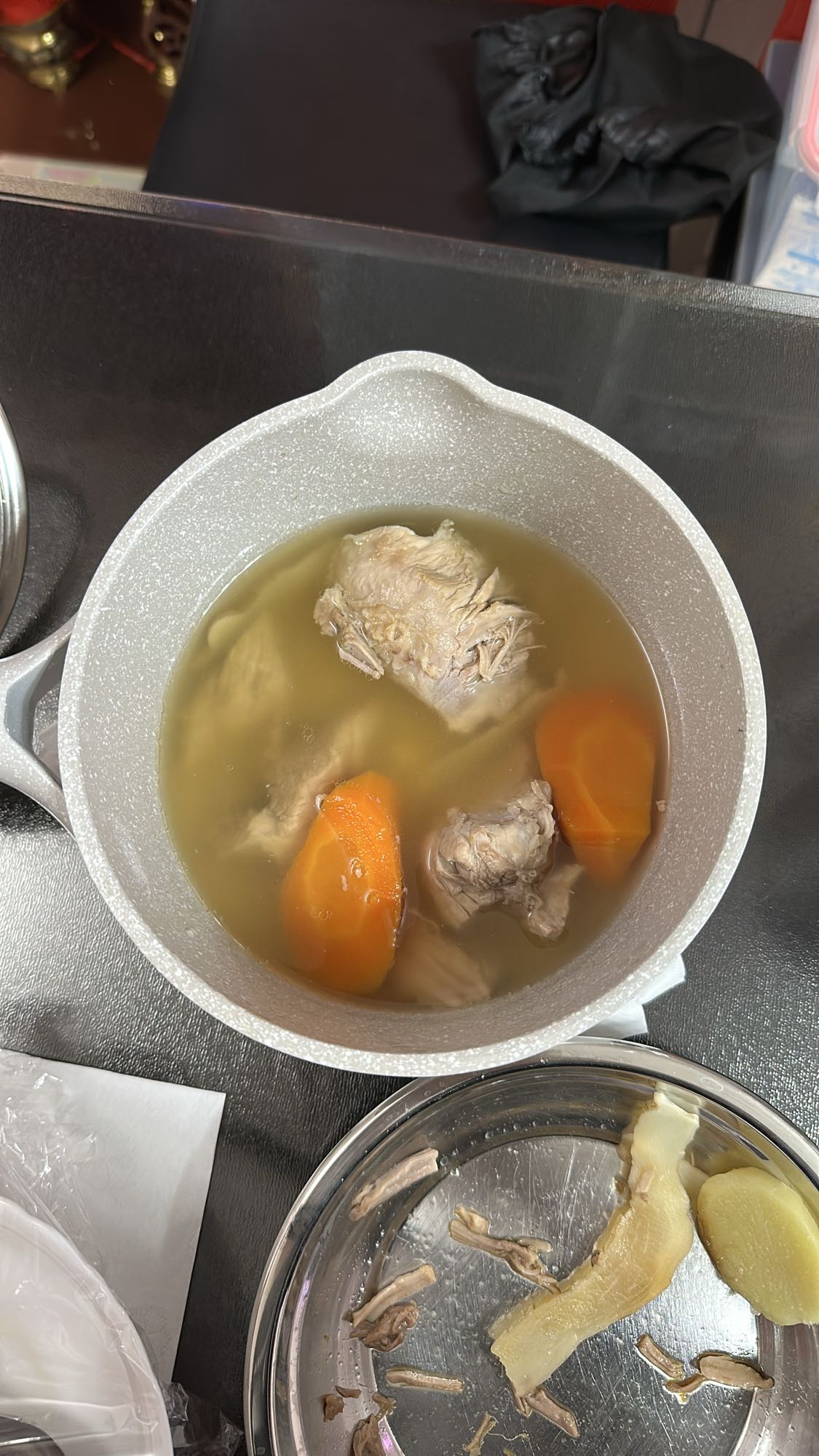 Chicken soup with carrots