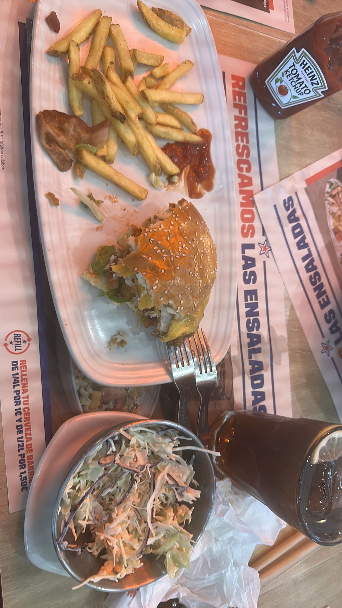 Burger with fries & slaw