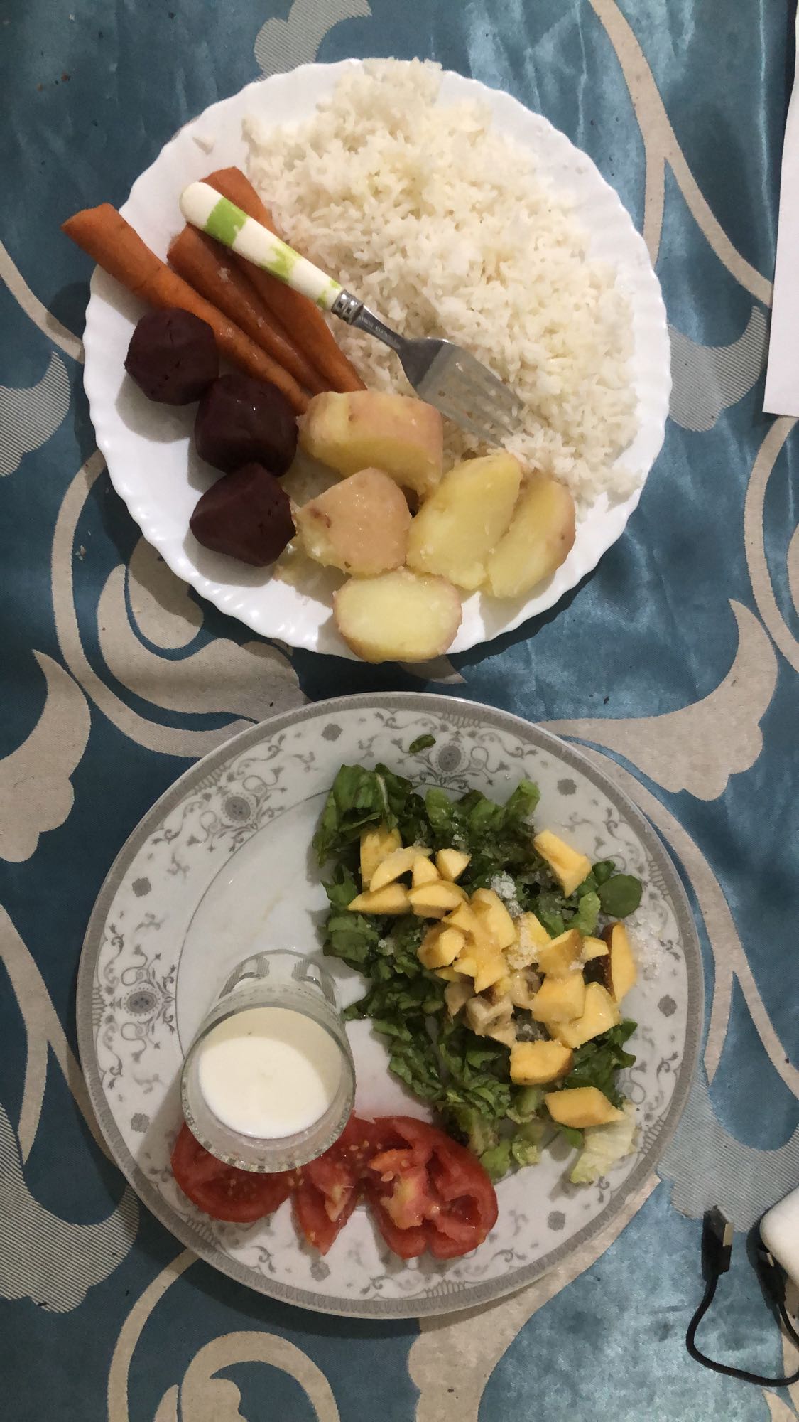 Repas légumes et riz