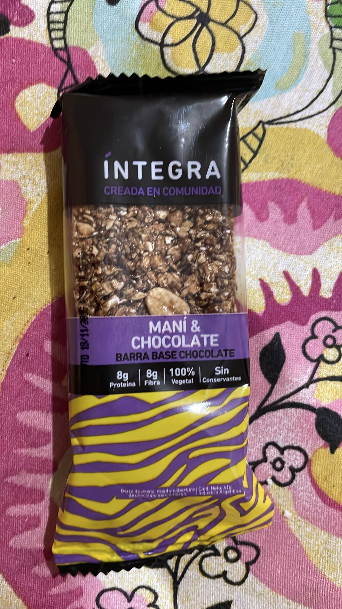 Barra maní y chocolate