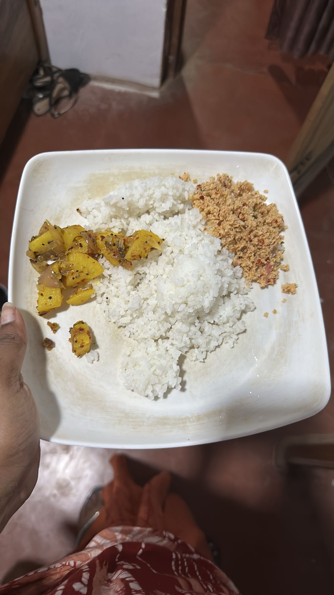 Rice with potato curry
