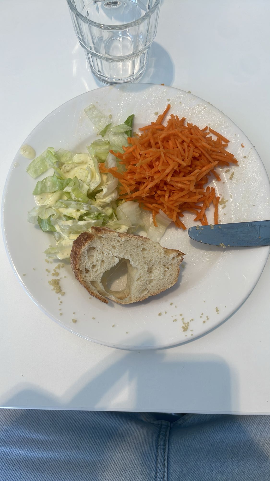 Salad, carrots, bread