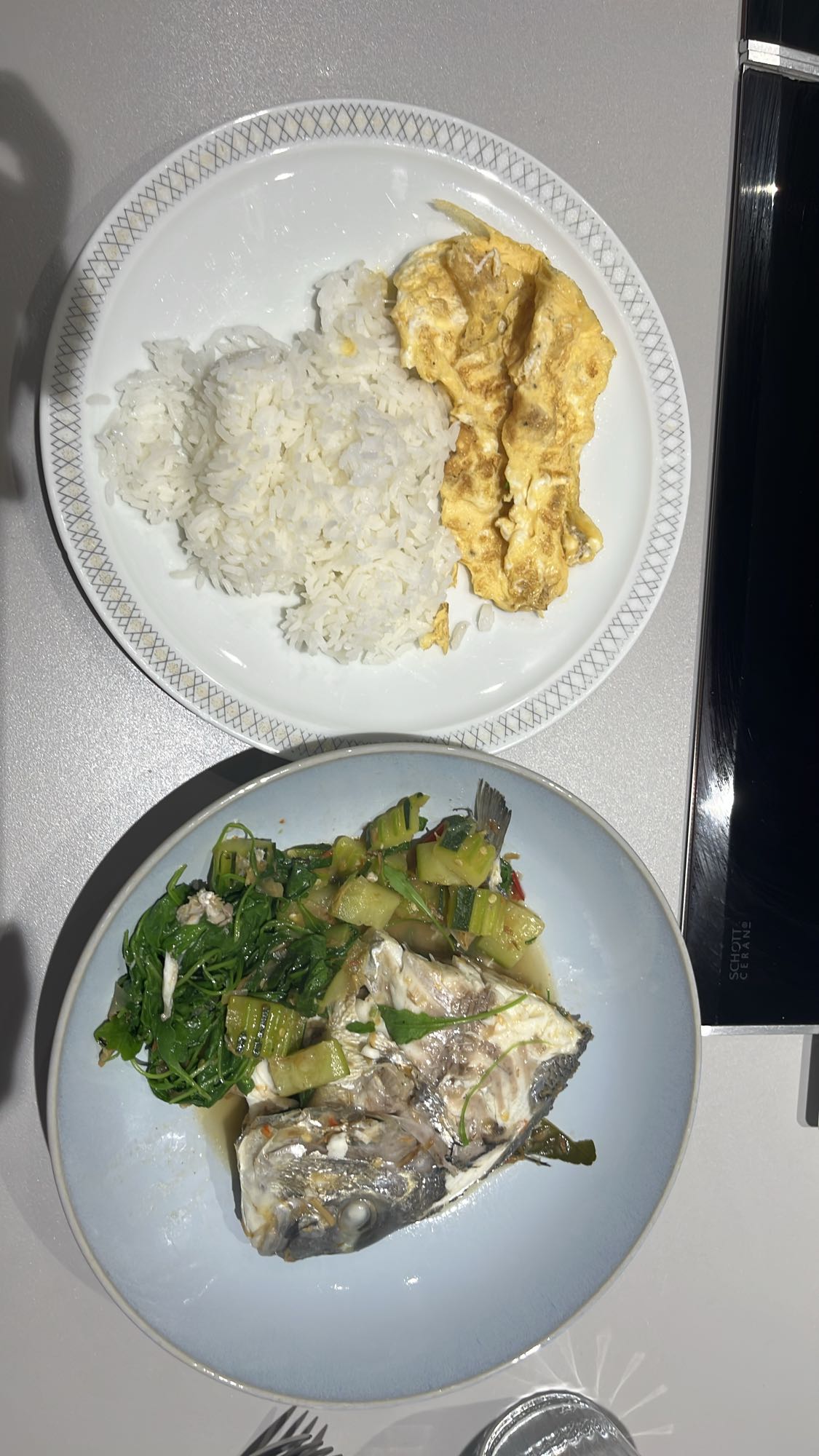 Rice, Egg, Fish, Veggies
