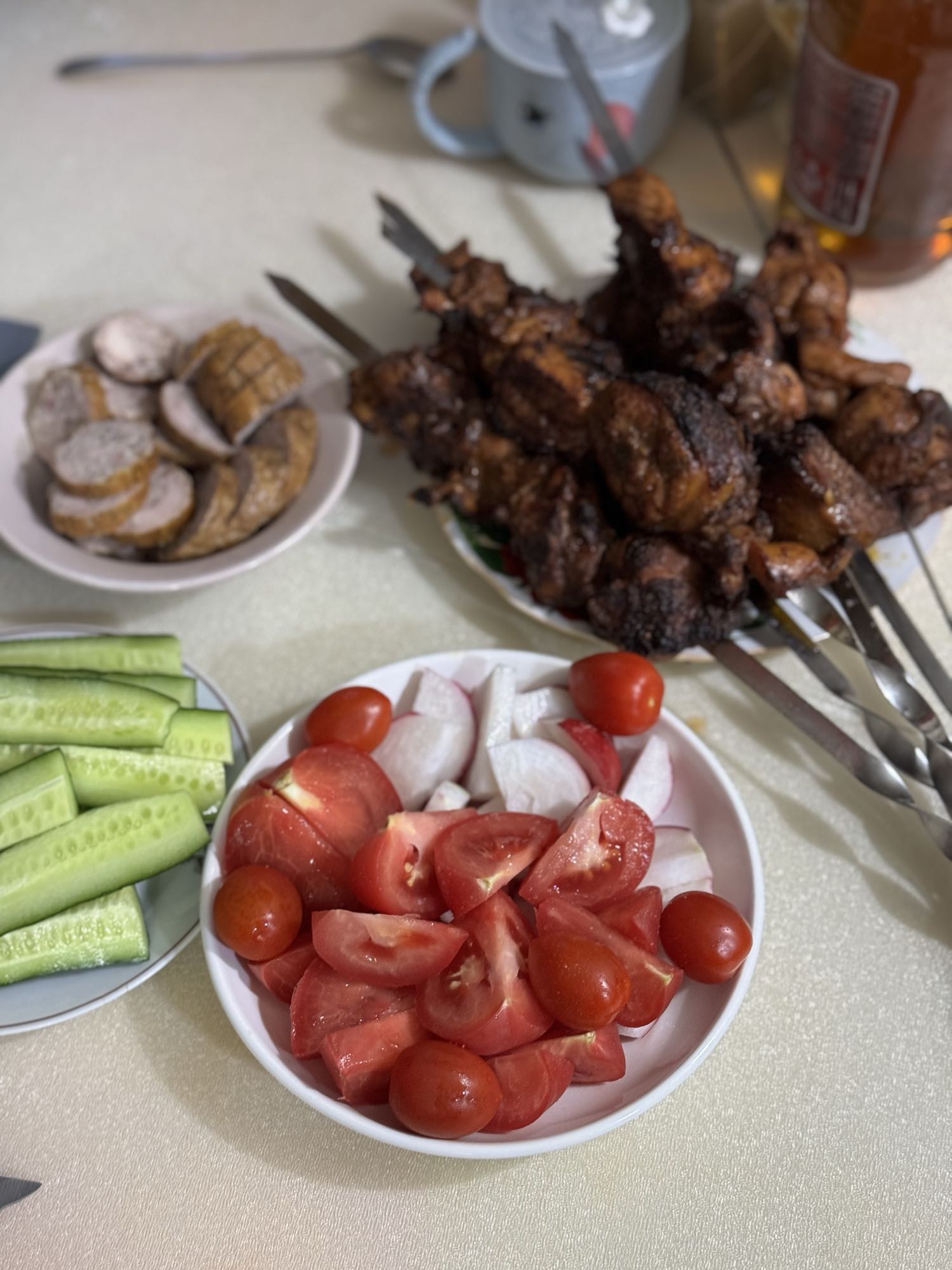 Шашлык с овощами