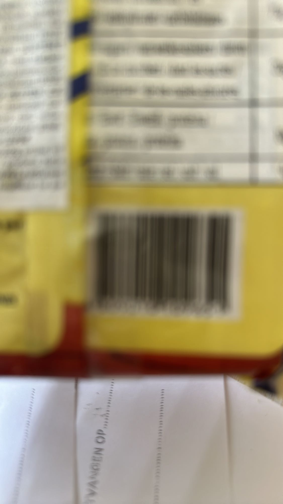 Unknown packaged food