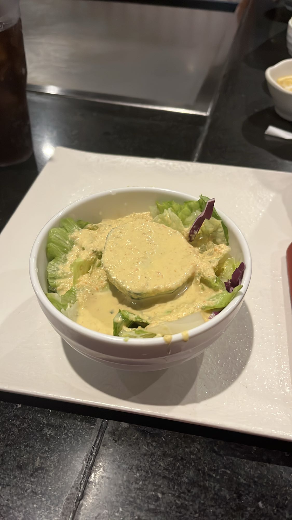 Salad with creamy dressing