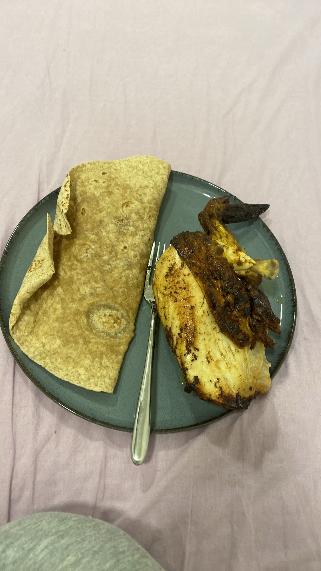 Poulet rôti et galette