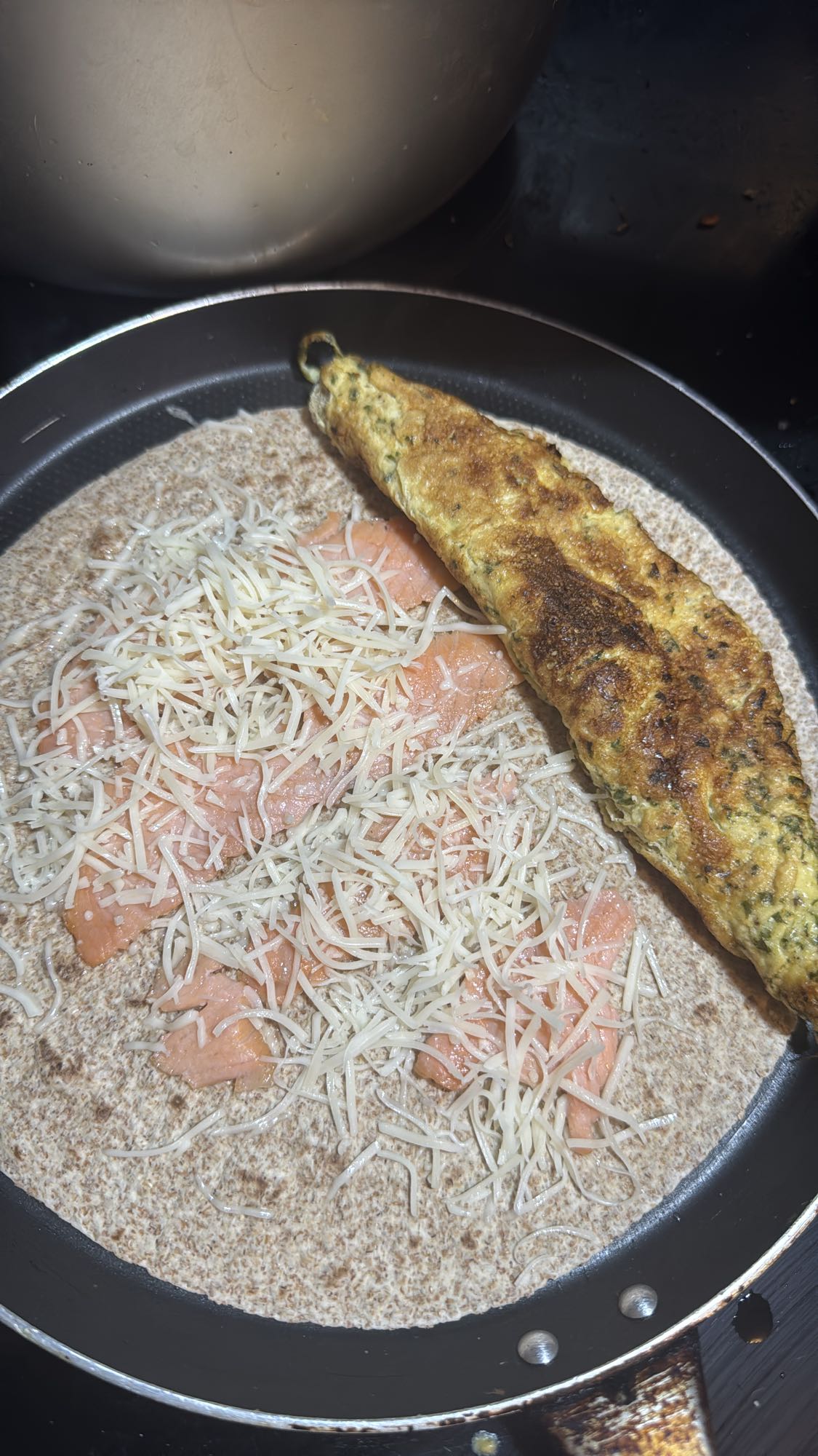 Wrap saumon omelette