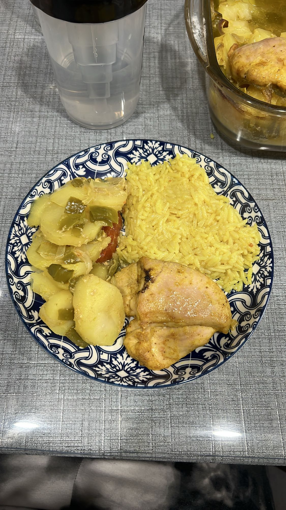 Poulet riz et légumes