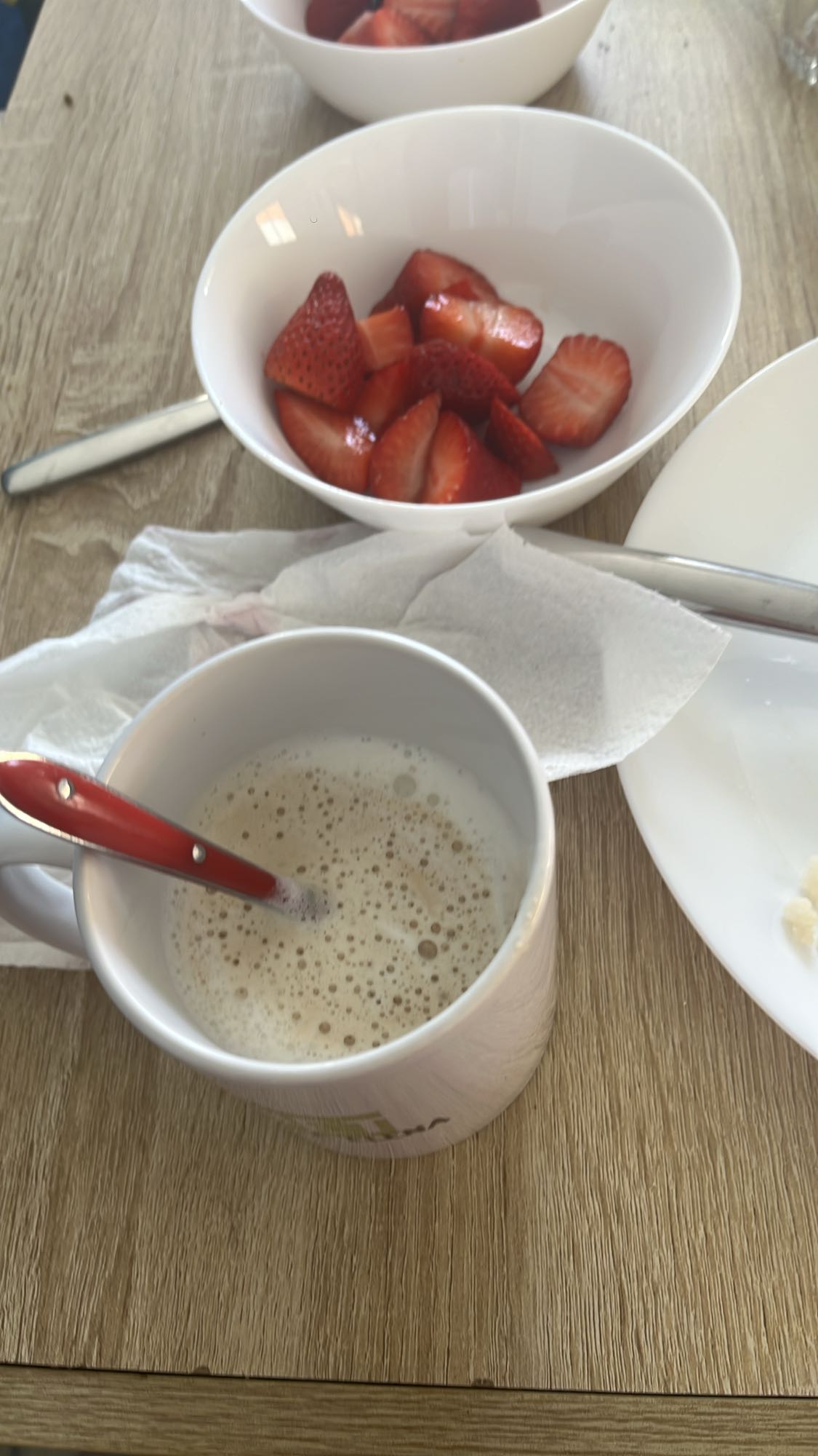 Fraises et café au lait