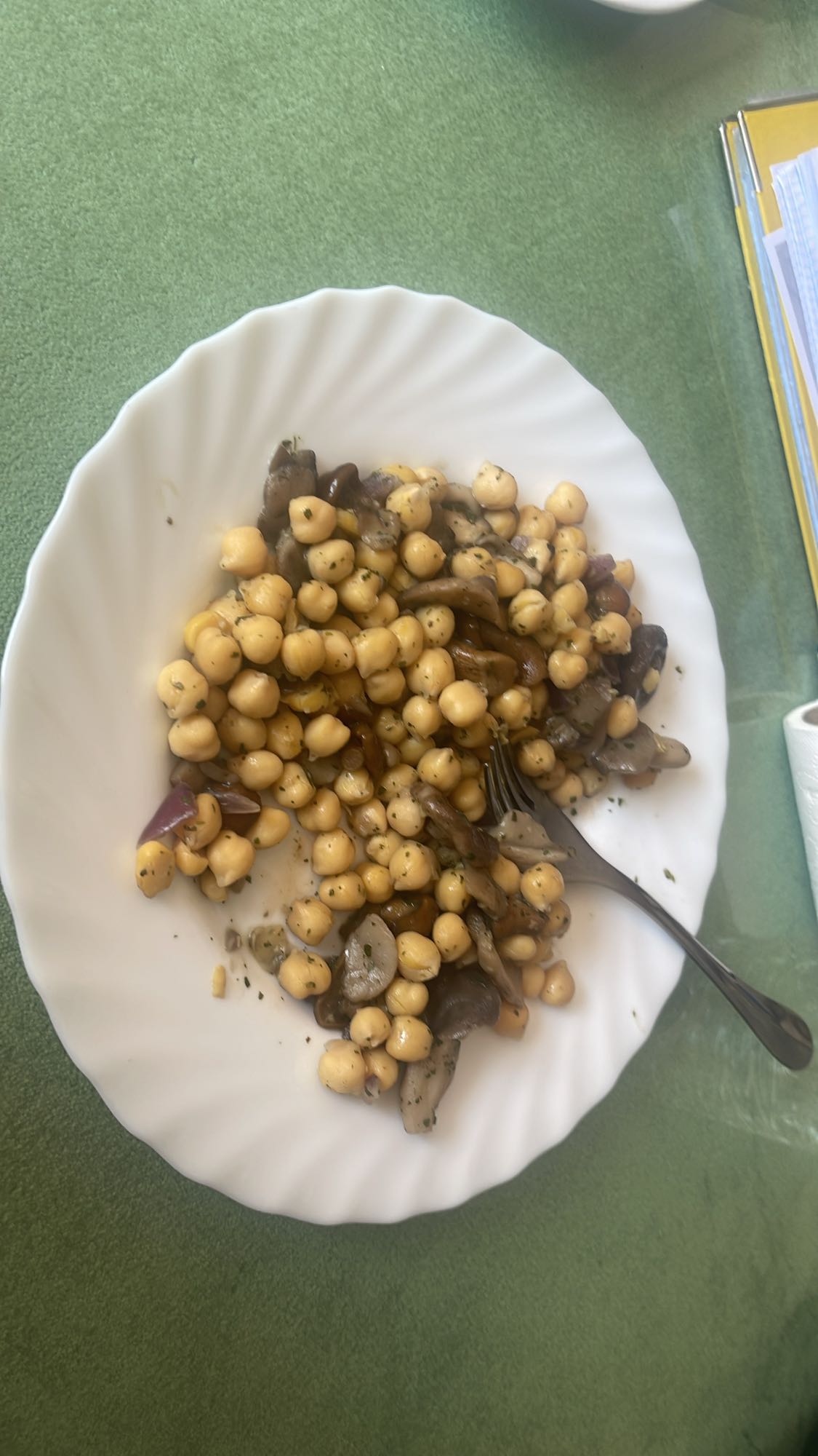 Garbanzos con champiñones