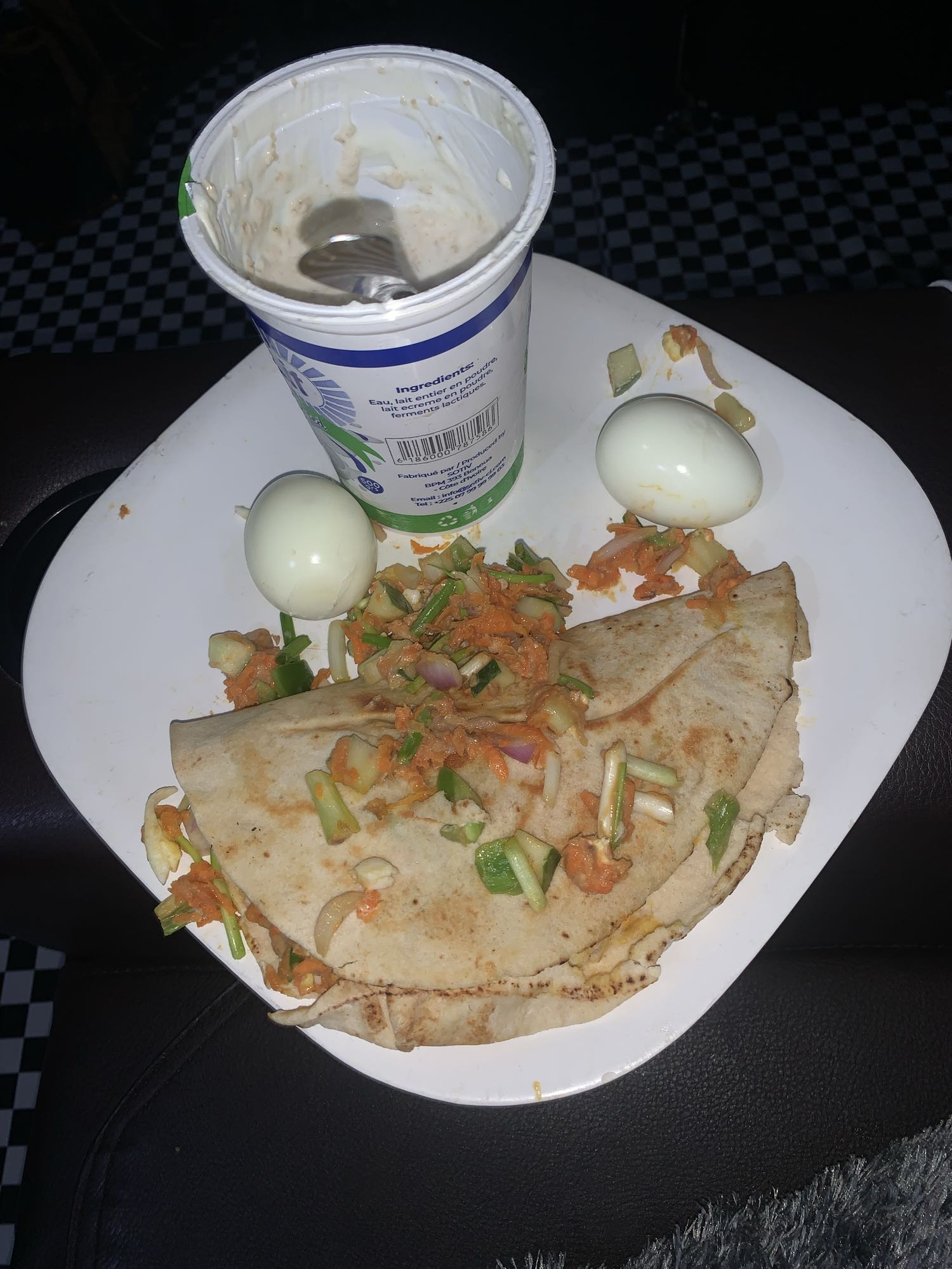 Veg Wraps with Eggs & Yogurt