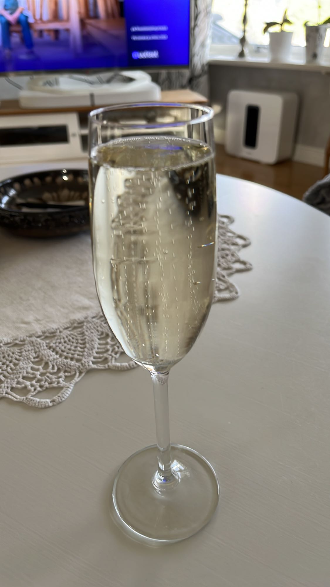 Glas mousserande vin