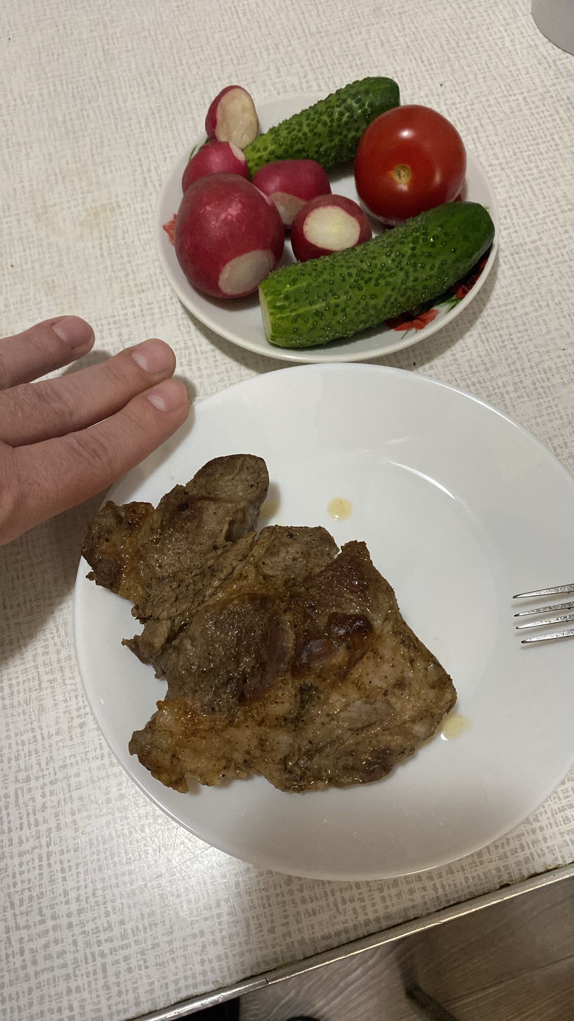 Стейк с овощами