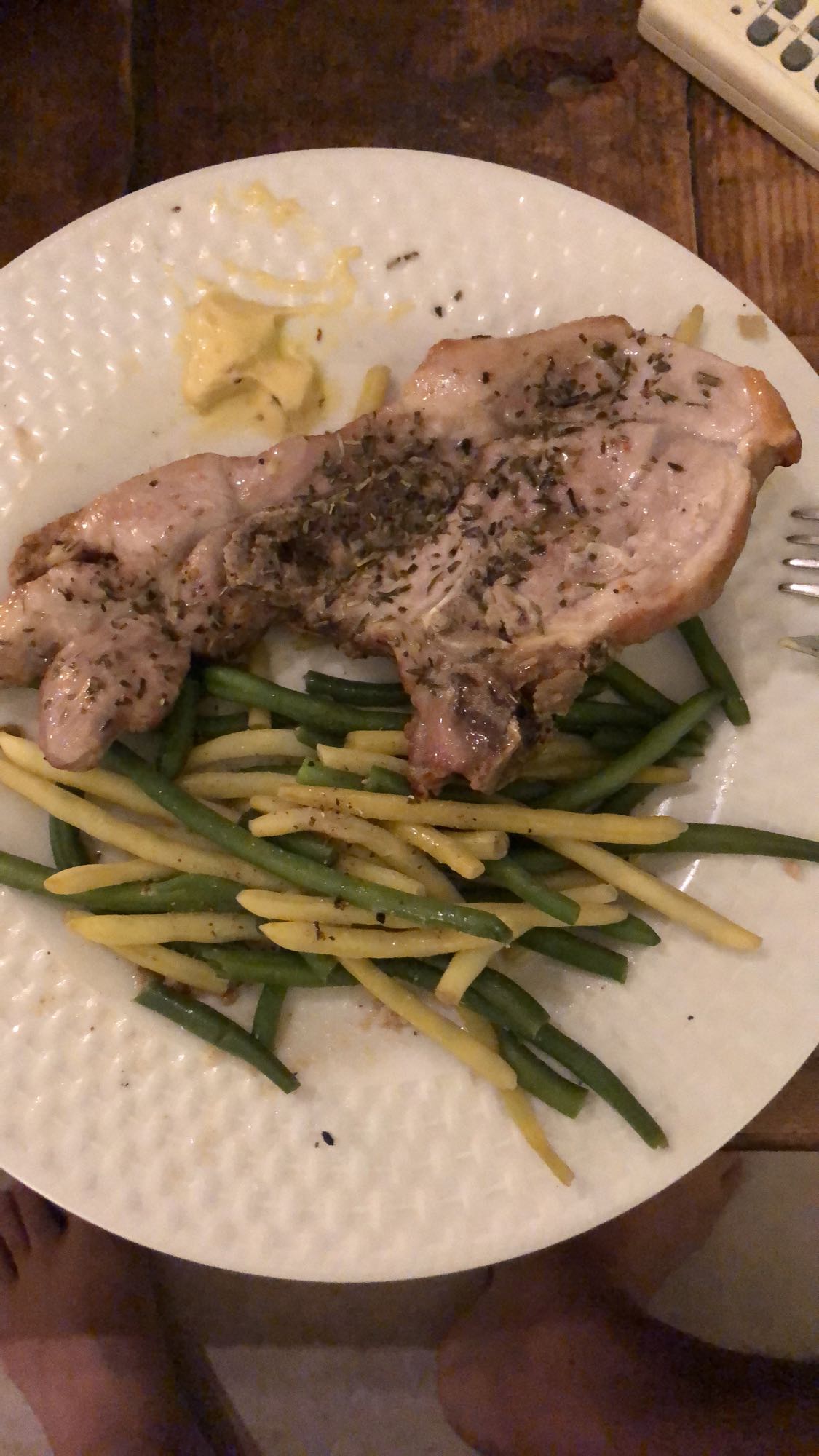 Côte de porc et haricots