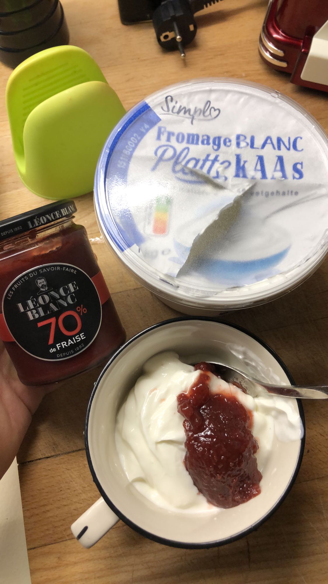 Fromage blanc et confiture